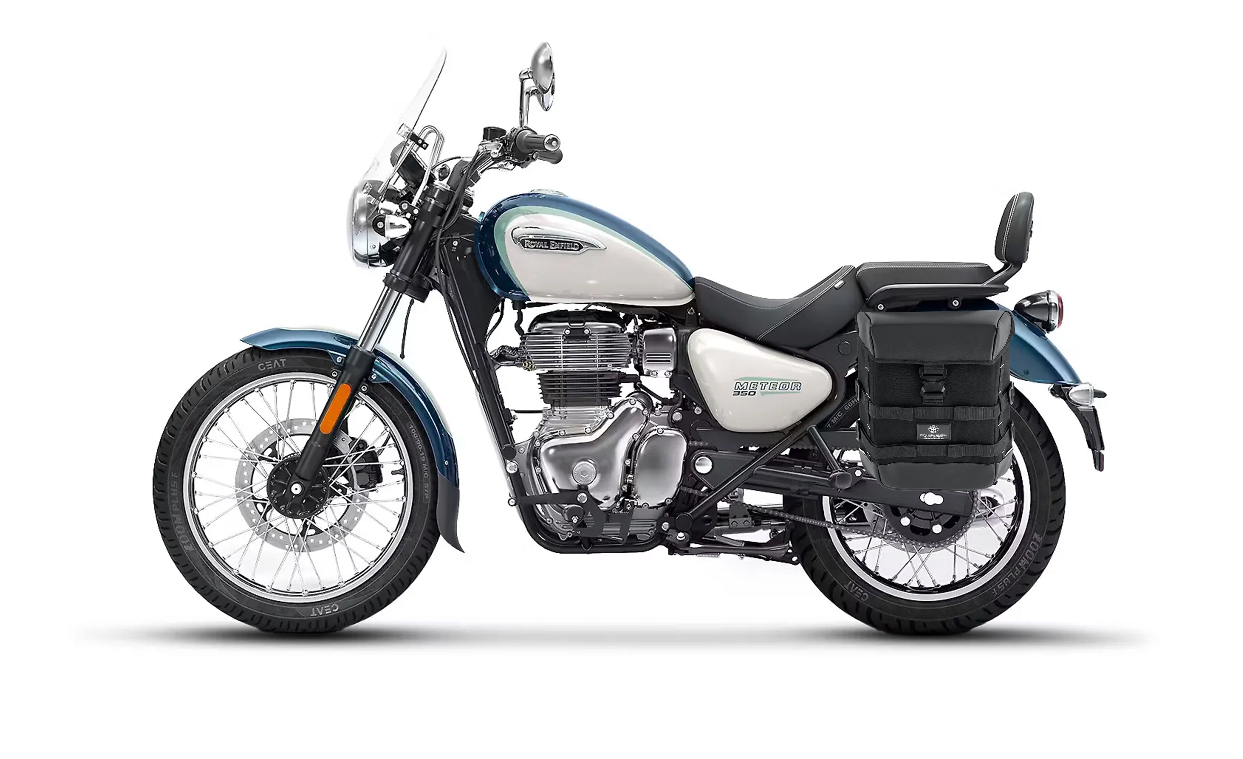 15l incognito quick mount left side royal enfield meteor 350 solo saddlebag  bag on bike @expand