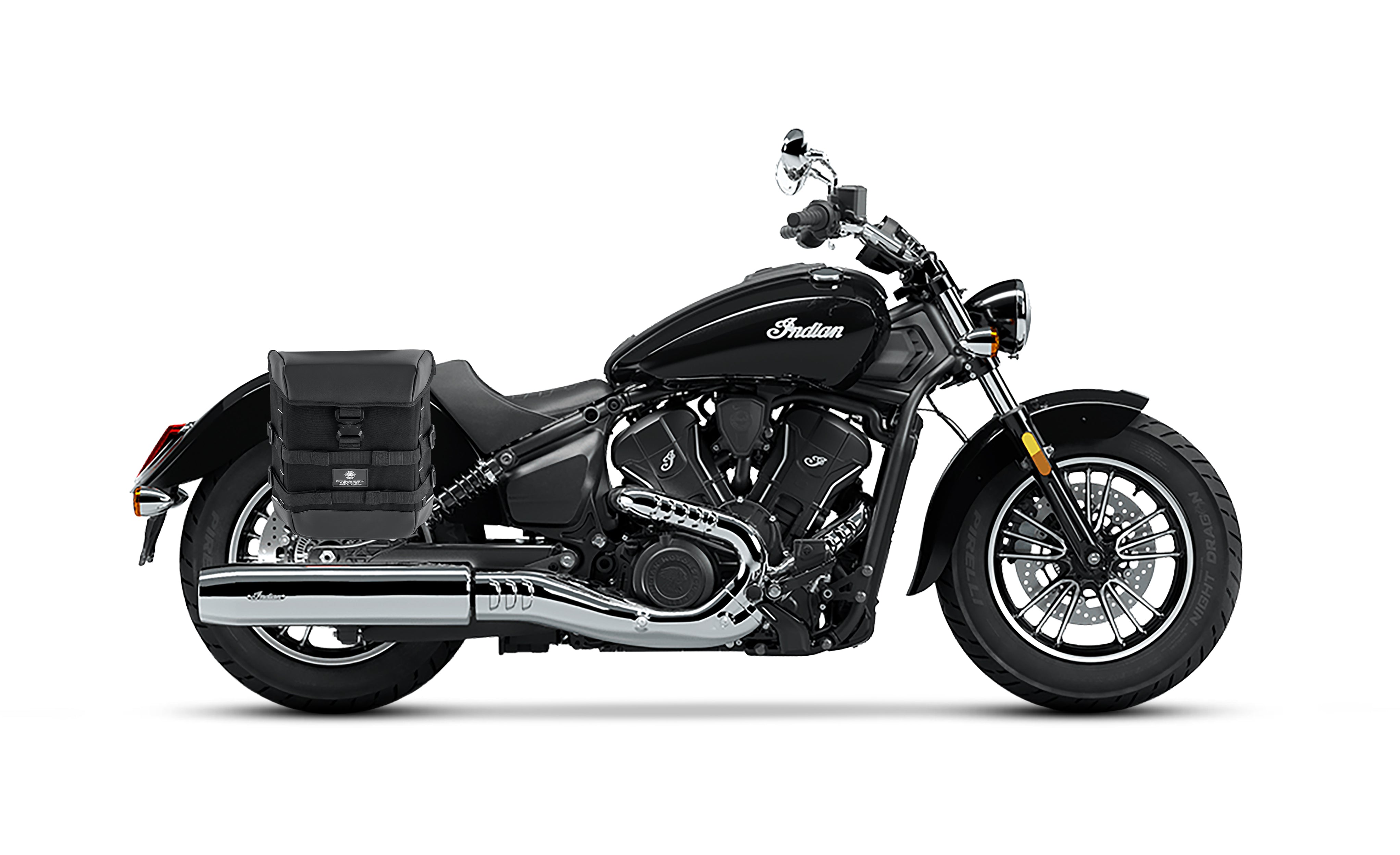 15L - Incognito Quick-Mount Medium Indian Scout Sixty Classic Solo Saddlebag (Right Only) Bag on Bike @expand