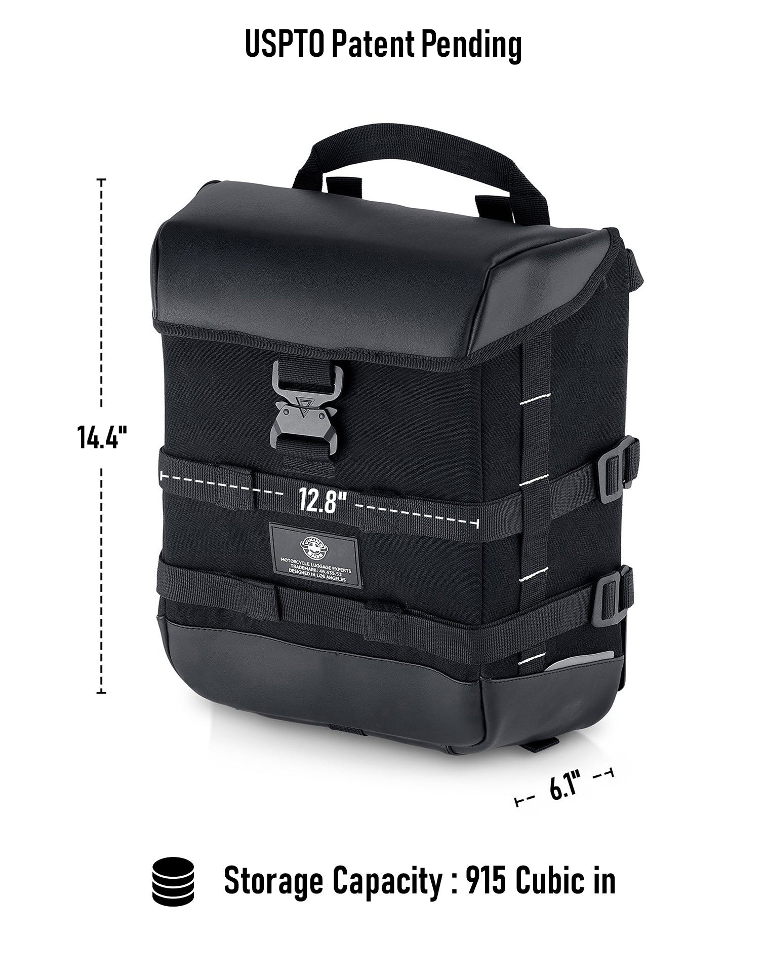 15L - Incognito Quick Mount Medium BMW R12 Solo Saddlebag (Right Only) Storage Capacity