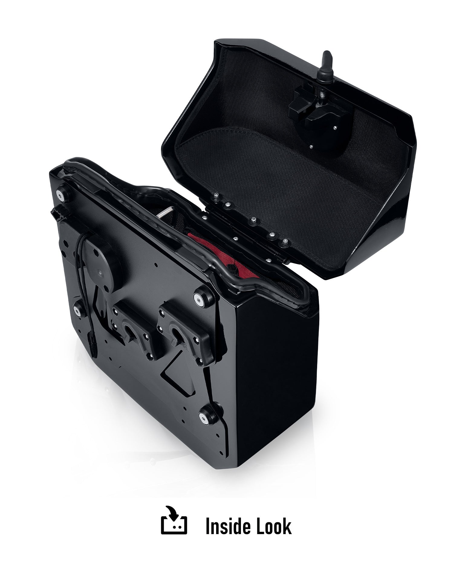 15L - Outlaw Quick-Mount Medium Triumph Scrambler 400 X Painted Hard Solo Saddlebag (Left Only) Inside Look