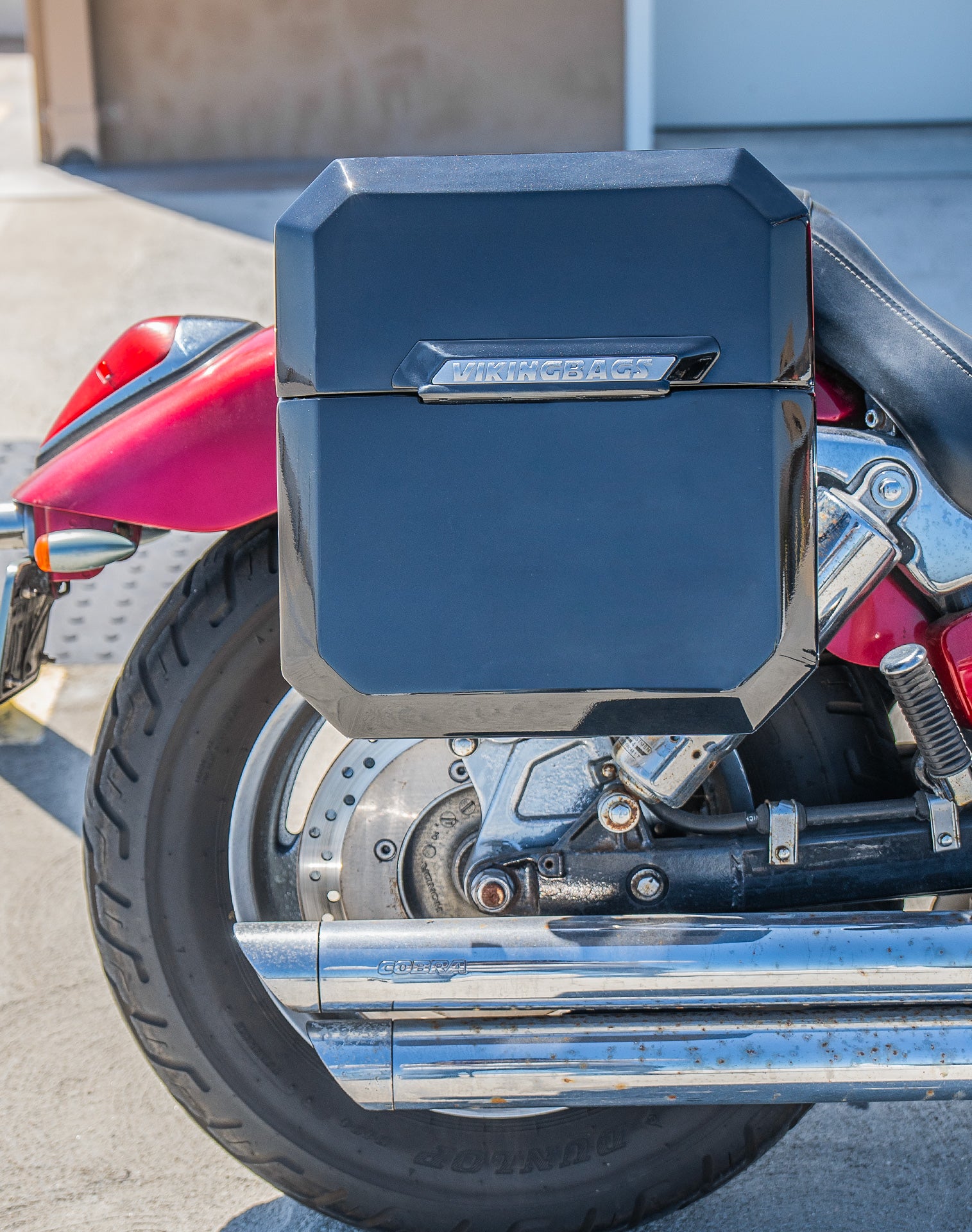 15L - Outlaw Quick Mount Medium Honda VTX 1300 C Painted Hard Solo Saddlebag (Right Only) Vertical Lifestyle