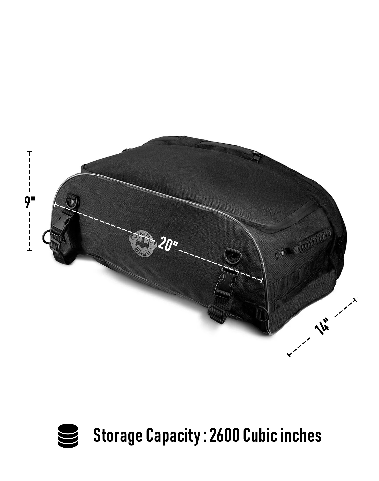42L - Voyage Collapsible XL Honda Motorcycle Luggage Rack Bag