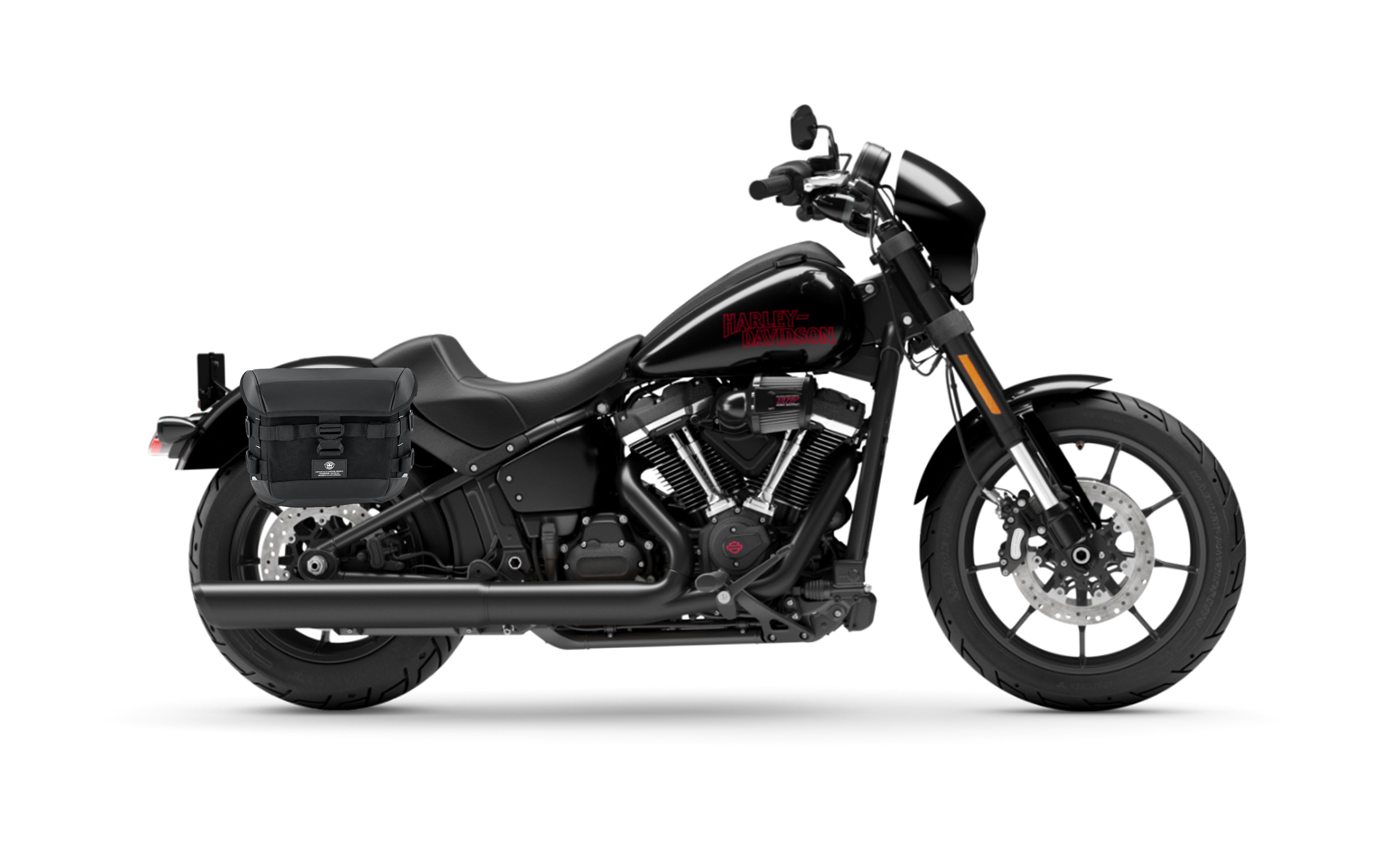 20L - Incognito Small Quick-Mount Saddlebags For 2025+ Harley Softail Low Rider S FXLRS Bag on Bike @expand