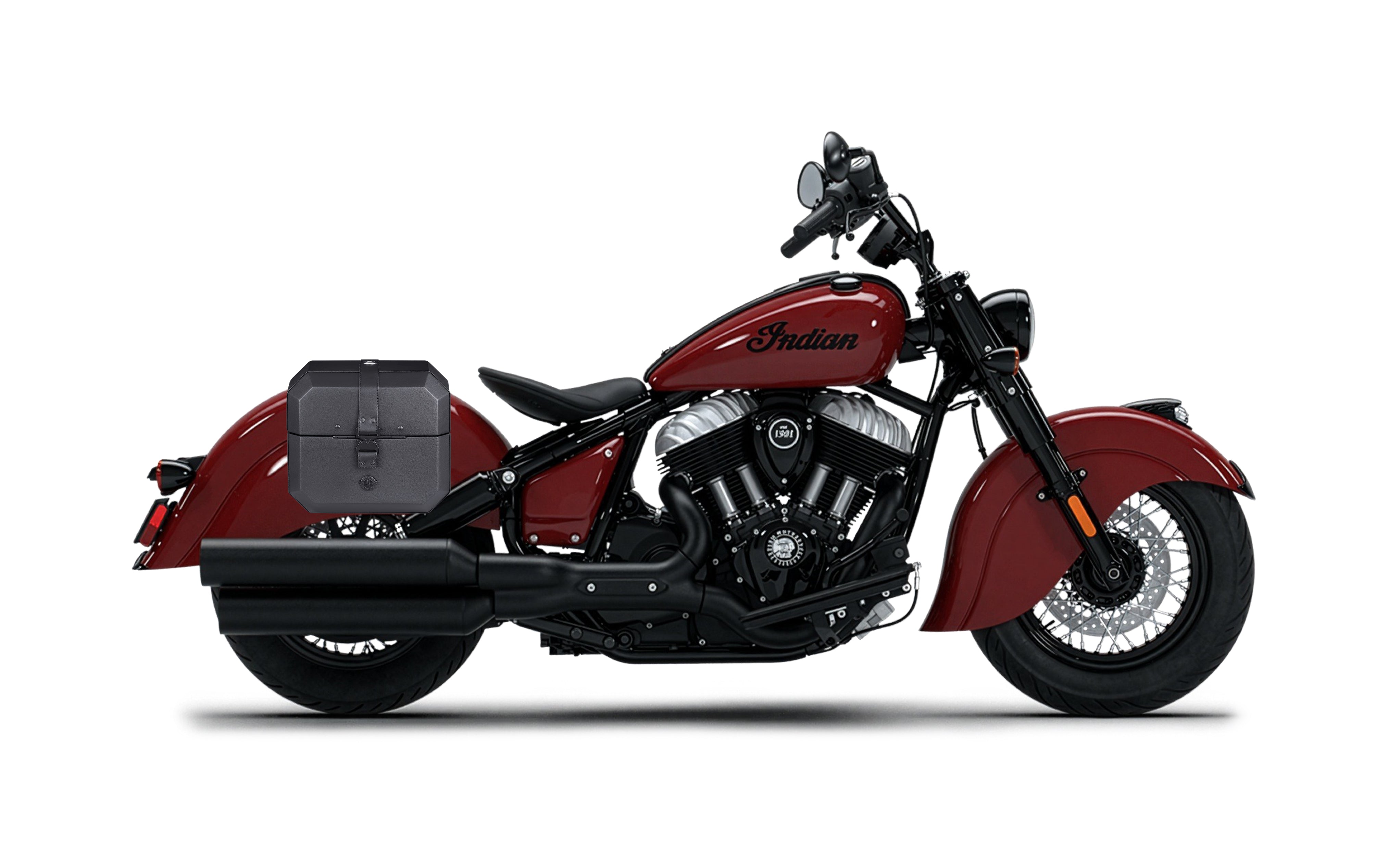 20L - Outlaw Quick-Mount Small 2026 Indian Chief Vintage Leather Wrap Hard Saddlebags Bag on Bike @expand