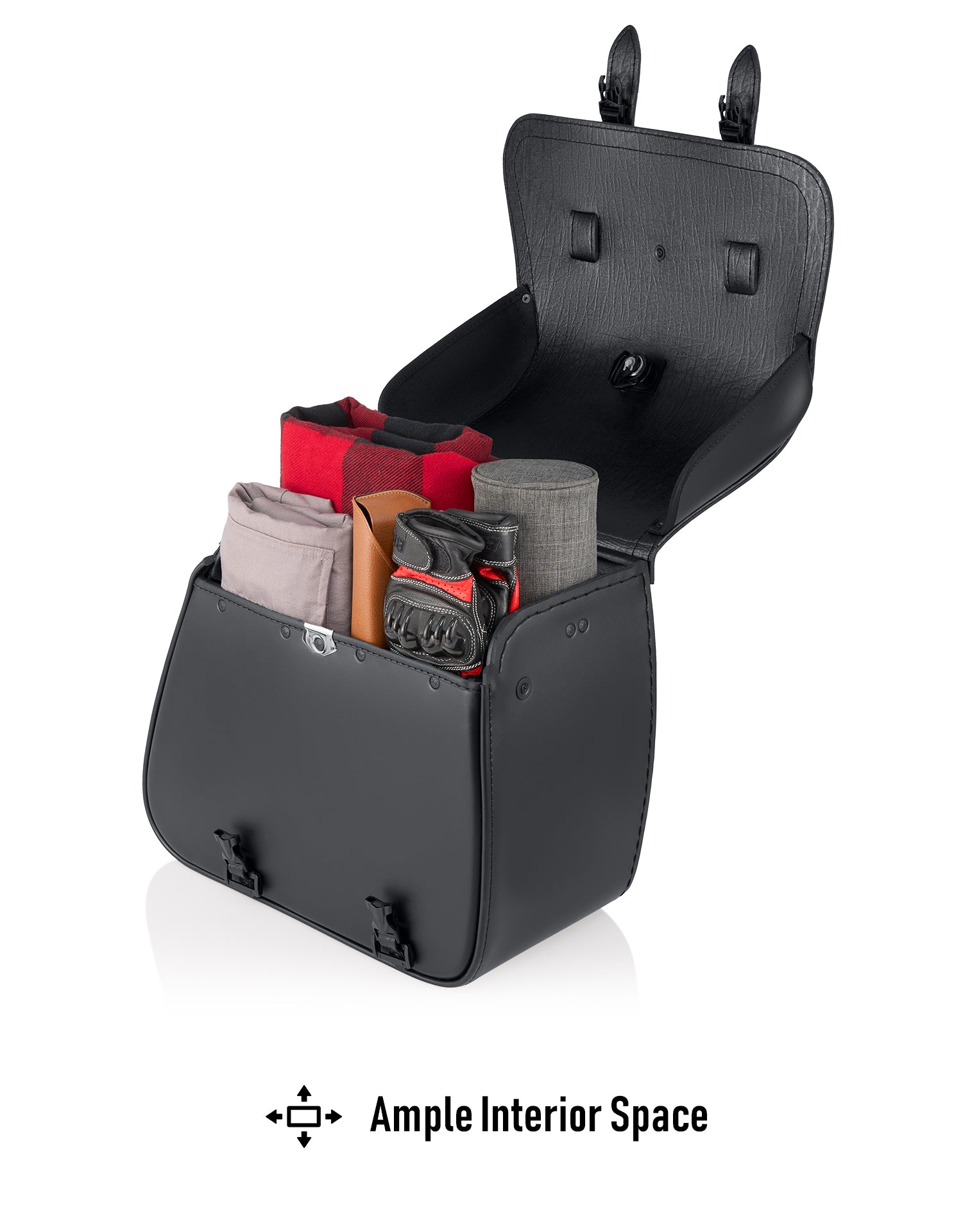 22L - Vant Medium Quick-Mount Shock Cut Motorcycle Saddlebags For Harley Sportster Superlow XL883L Ample Interior Space