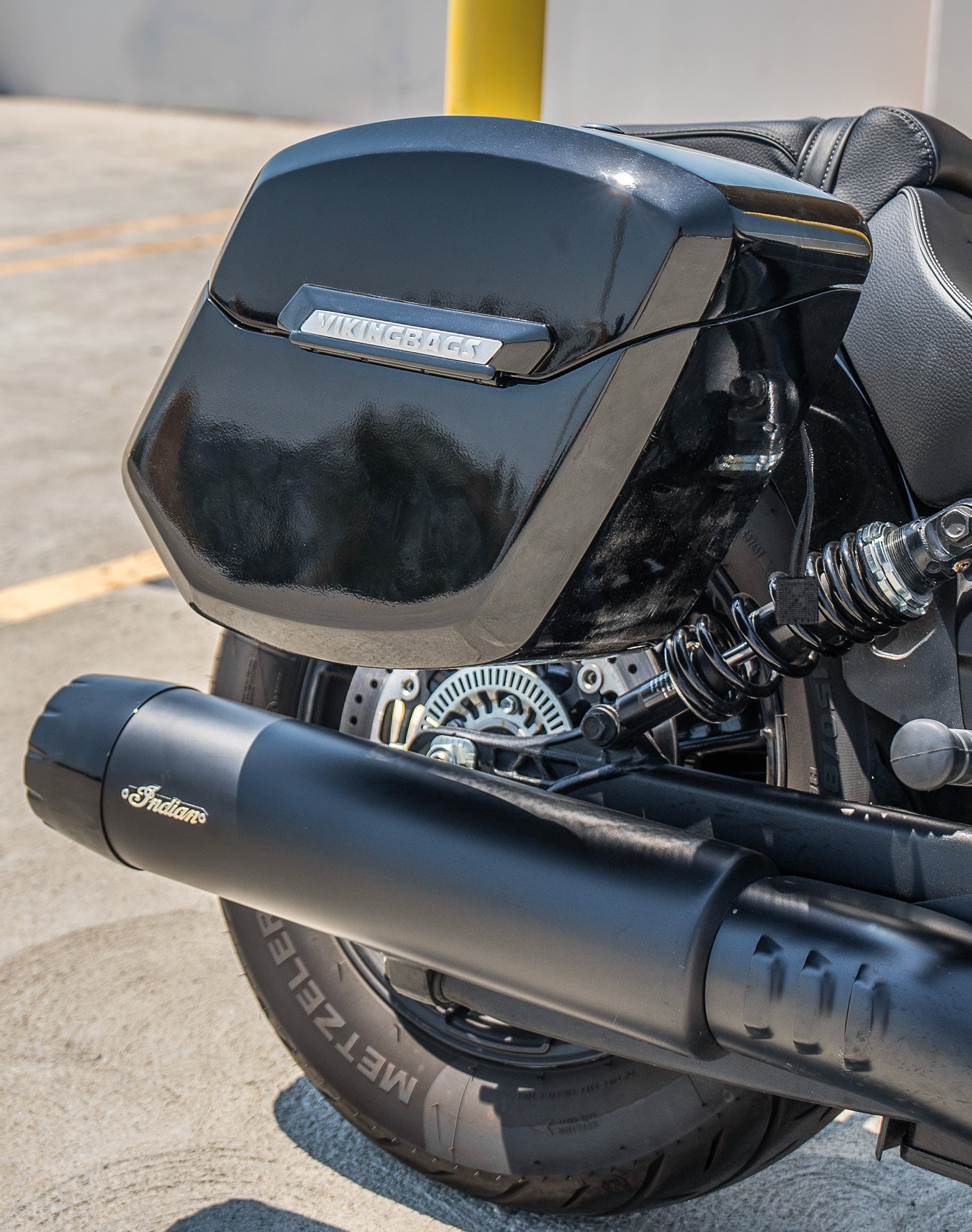 24L - Ironclad Quick-Mount Medium Indian Sport Scout Sixty Painted Hard Saddlebags Life Style