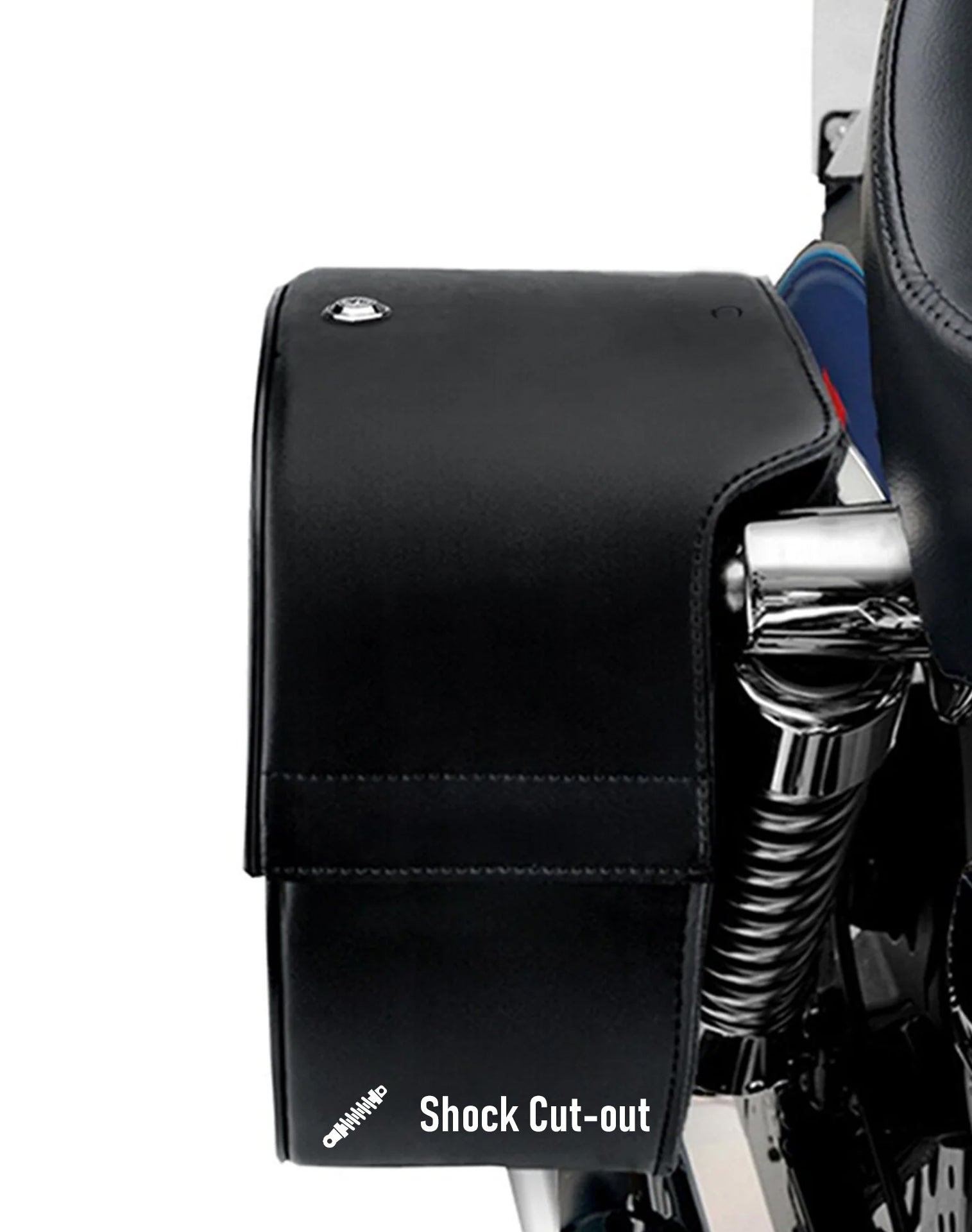 26L - Baelor Large Shock-Cutout Leather Saddlebags for Harley Dyna Super Glide Custom FXDC/I