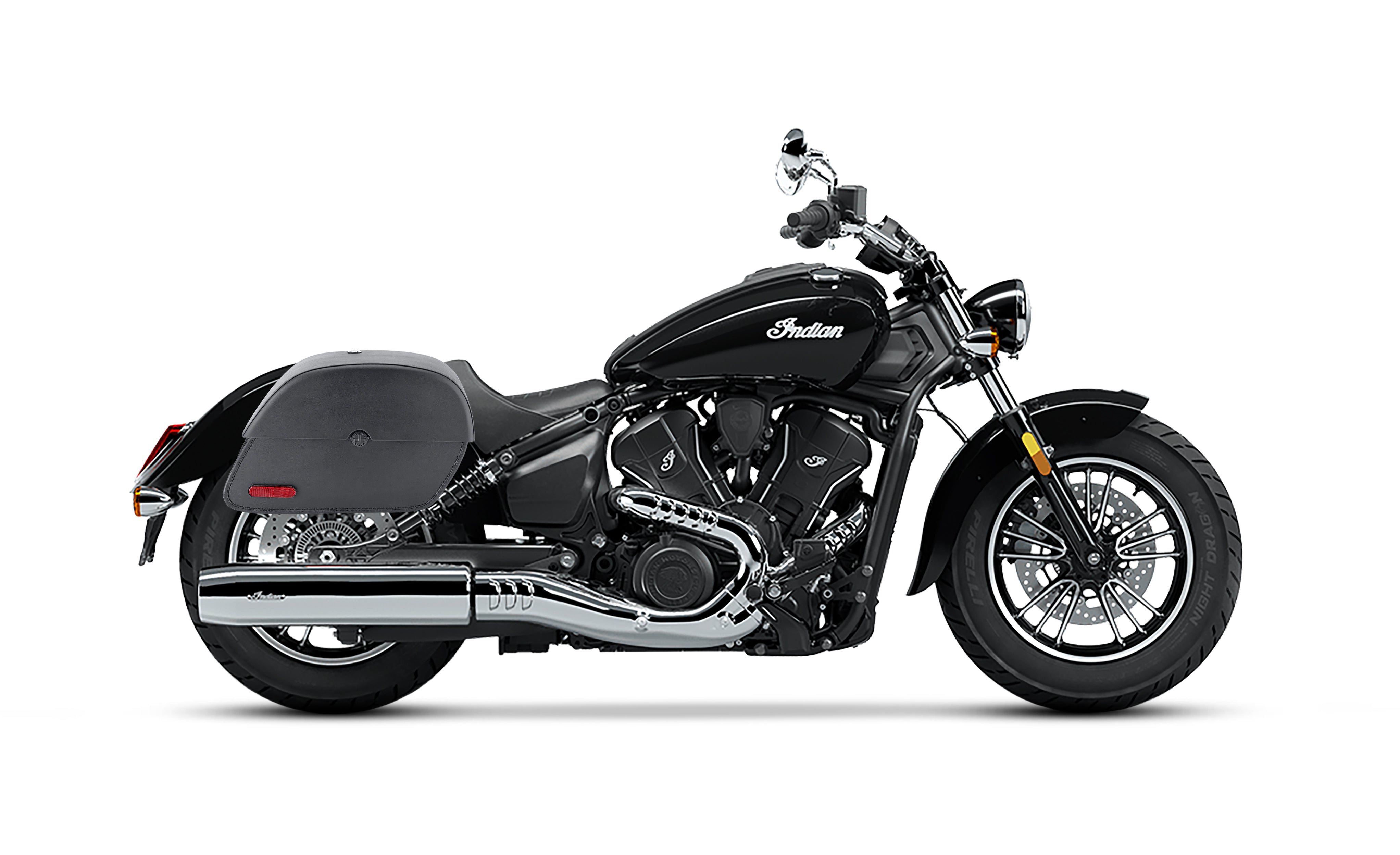 28L - Panzer Quick-Mount Medium Indian Scout Sixty Classic Motorcycle Saddlebags Bag on Bike @expand