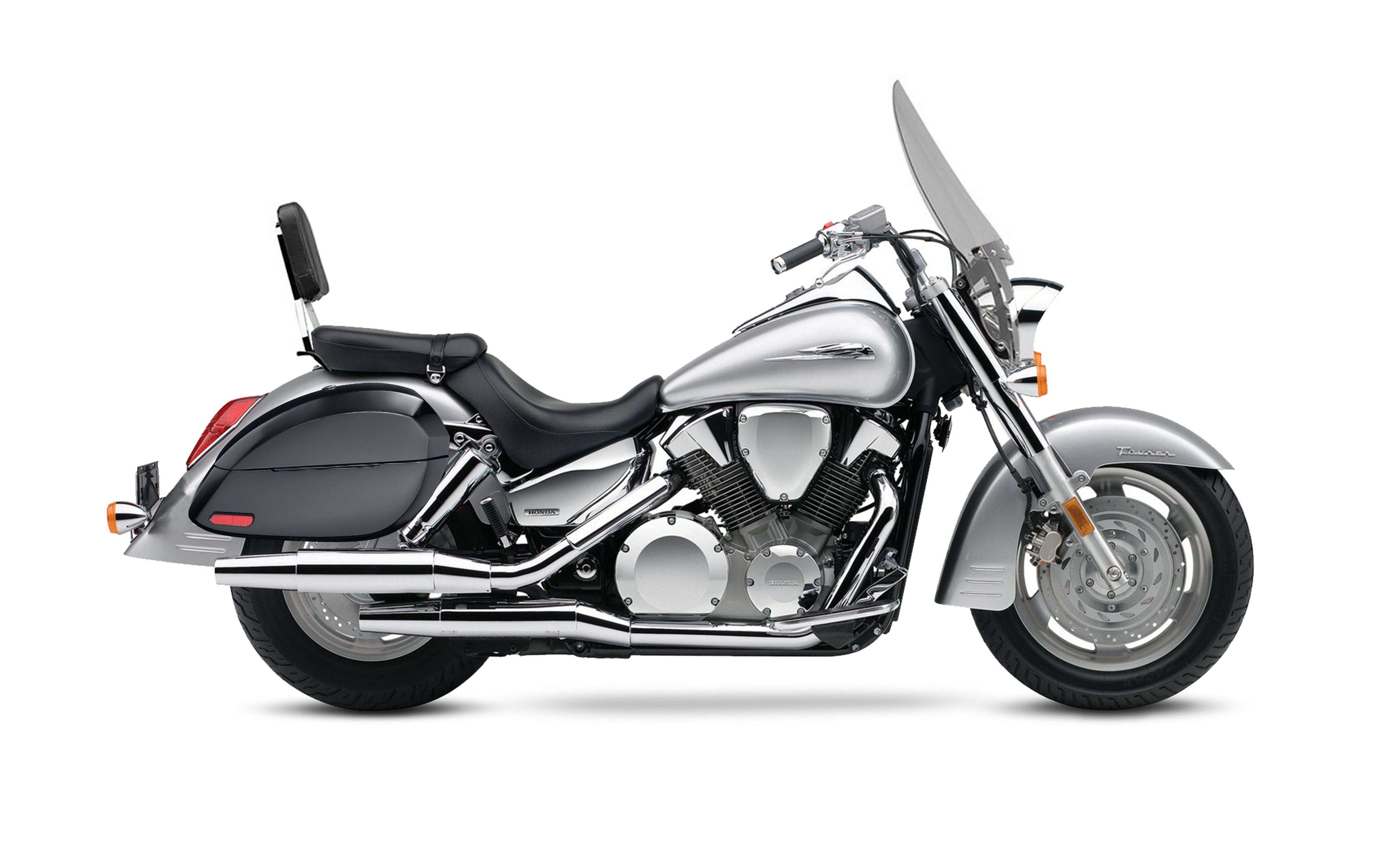 28L - Phantom Large Honda Interstate VT1300CT Painted Hard Saddlebags Bag on Bike @expand