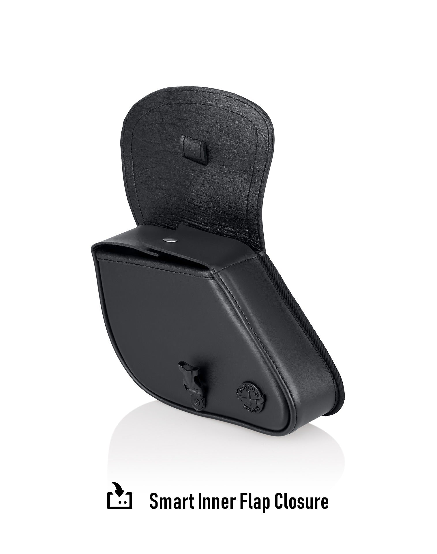 2L - Cruz Indian Scout Leather Motorcycle Swingarm Bag (Left Only) Smart Inner Flap Closure