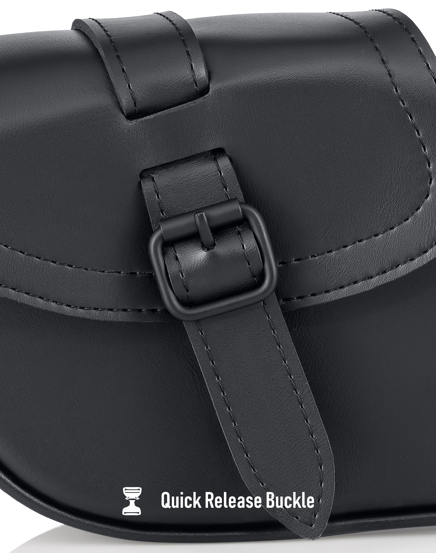 2L - Cruz Indian Scout Leather Motorcycle Swingarm Bag (Left Only) Quick Release Buckle