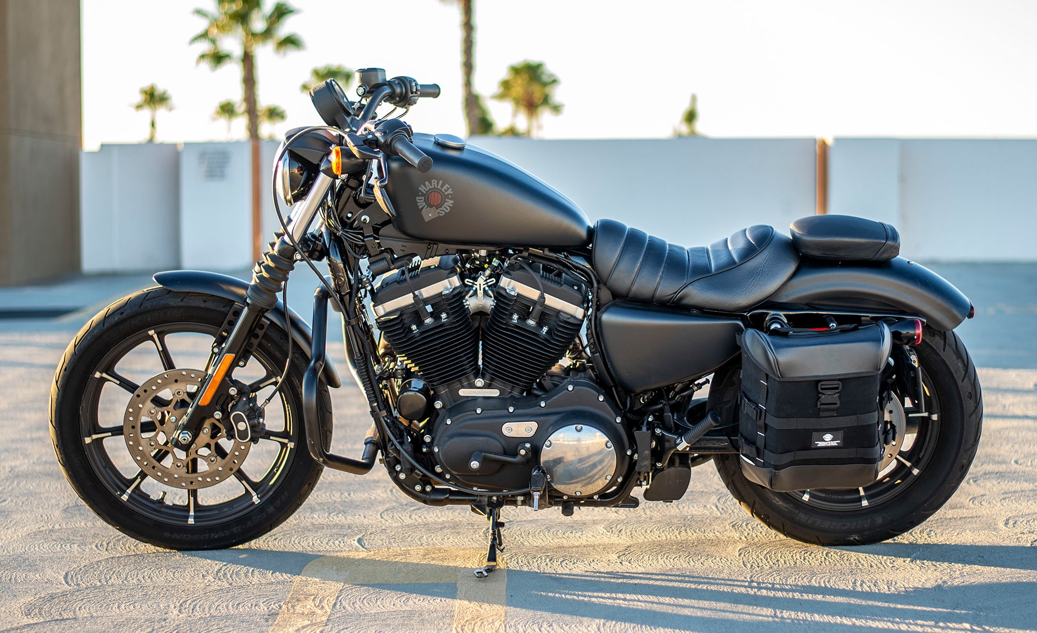 HCF Black Engine Crash Bar For Harley Sportster Iron 883 XL883N 2004-2023 – Front Steel Guard