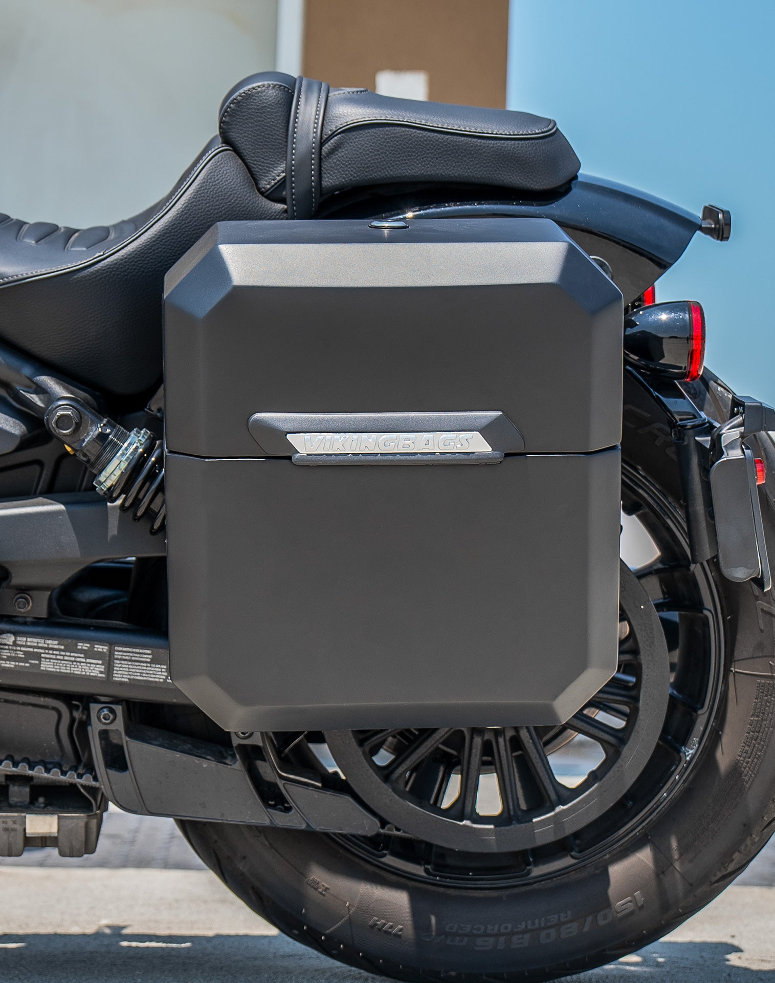 30L - Outlaw Quick-Mount Medium Indian Sport Scout Sixty Matte Hard Saddlebags Life Style