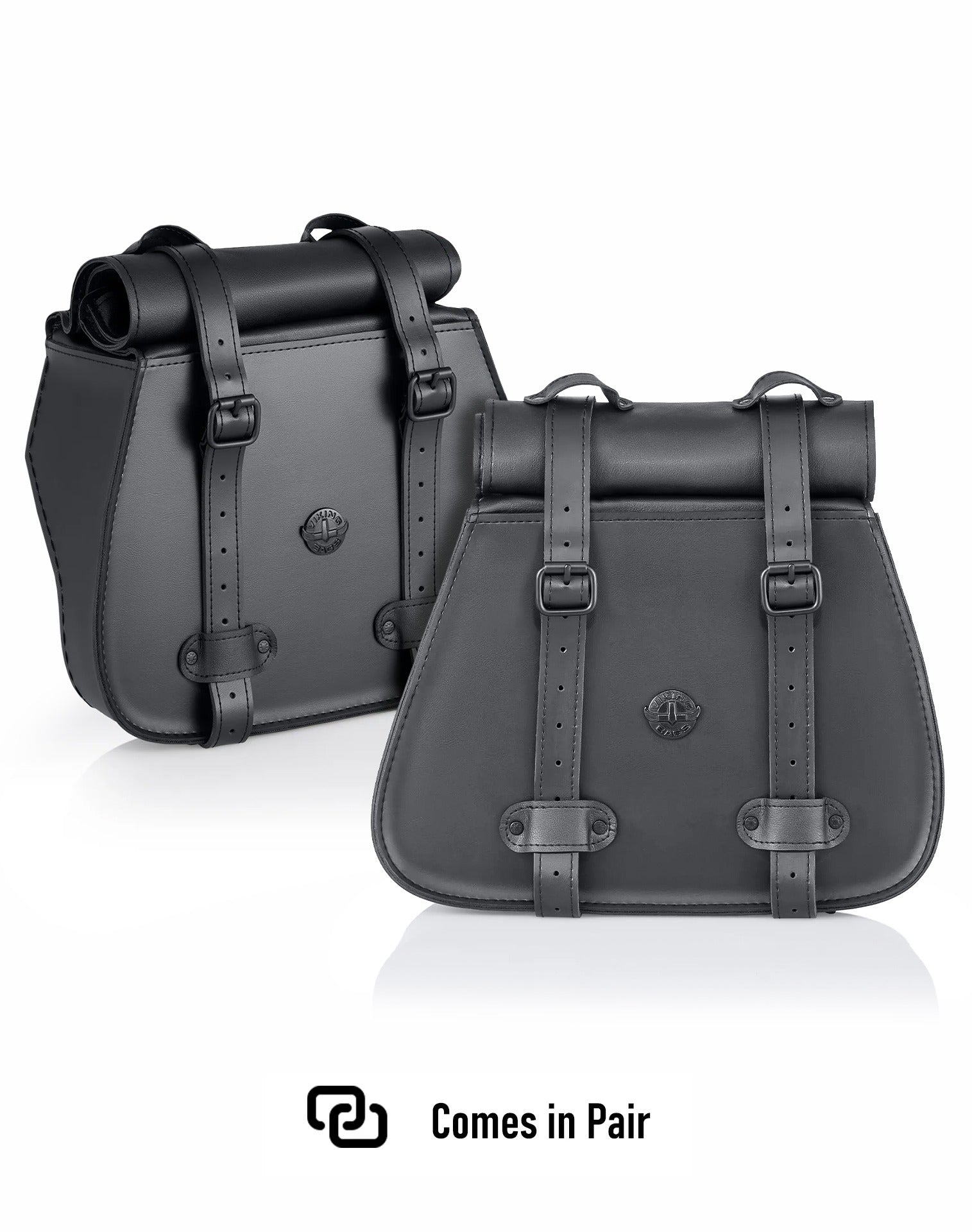 30L - SpiritBlade Roll-Top Large Indian Chief Bobber Dark Horse Motorcycle Leather Saddlebags Comes in Pair