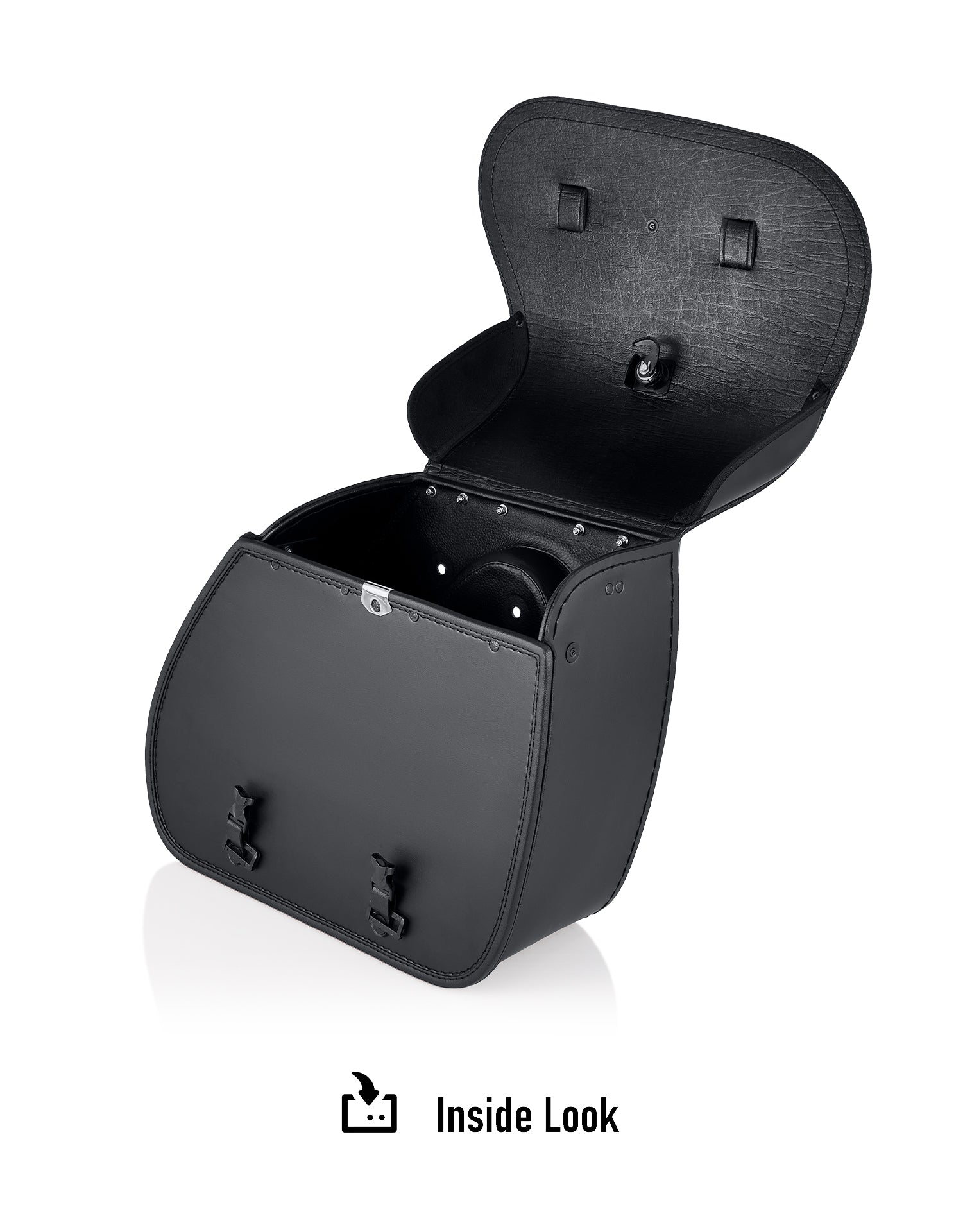 30L - Ghost Large Shock Cutout Motorcycle Saddlebags For Harley Sportster Super Low XL1200T Inside Look