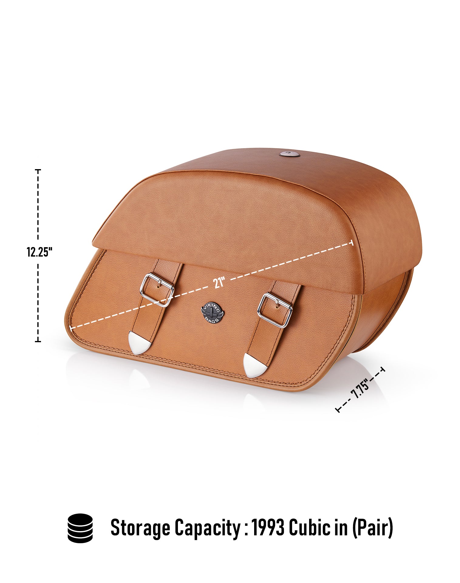 33L - Baelor Brown Large Leather Motorcycle Saddlebags For Harley Softail Fat Boy Lo FLSTFB