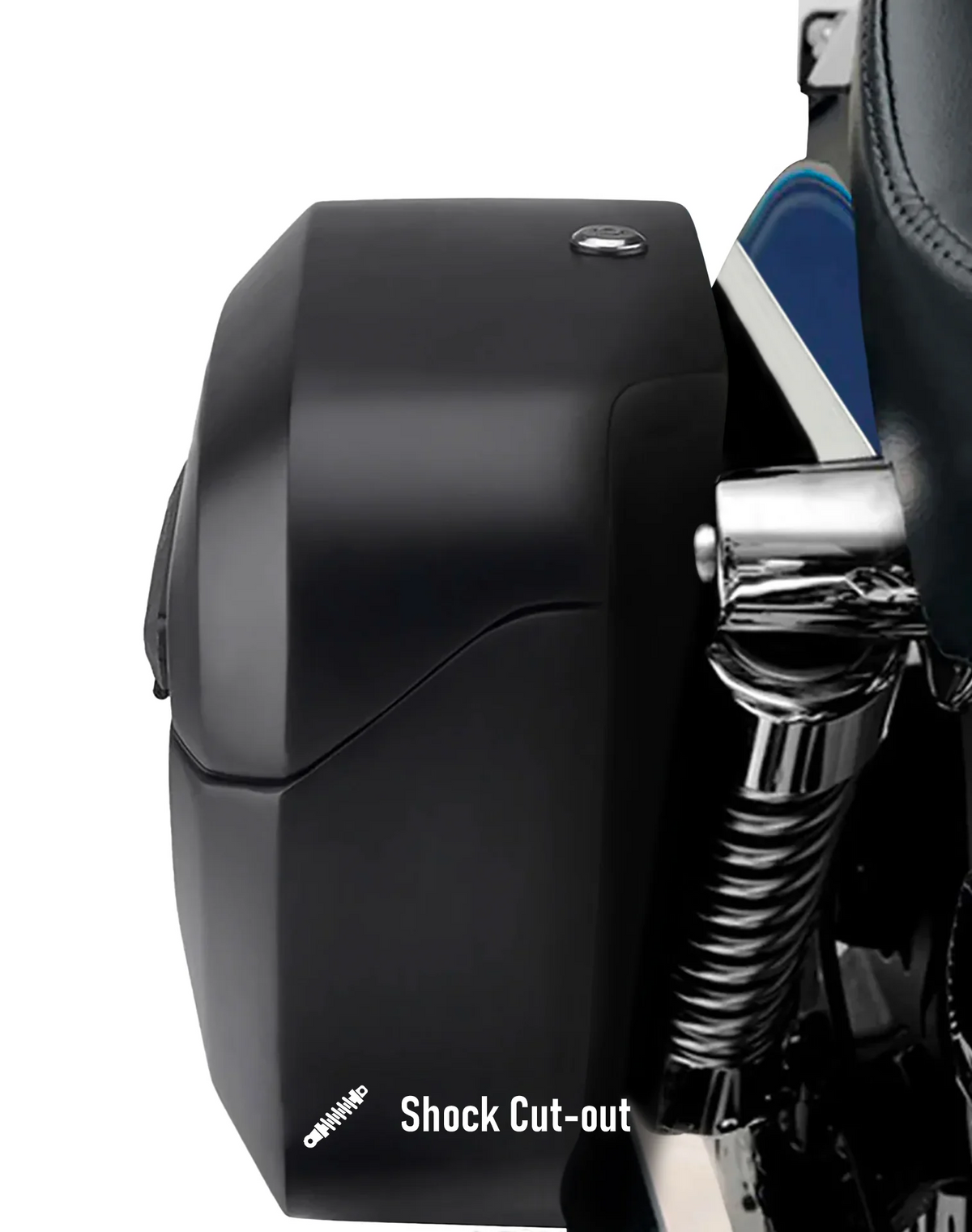 38L - Baldur XL Shock Cut-Out Matte Hard Saddlebags for Harley Dyna Fat Bob FXDF/SE
