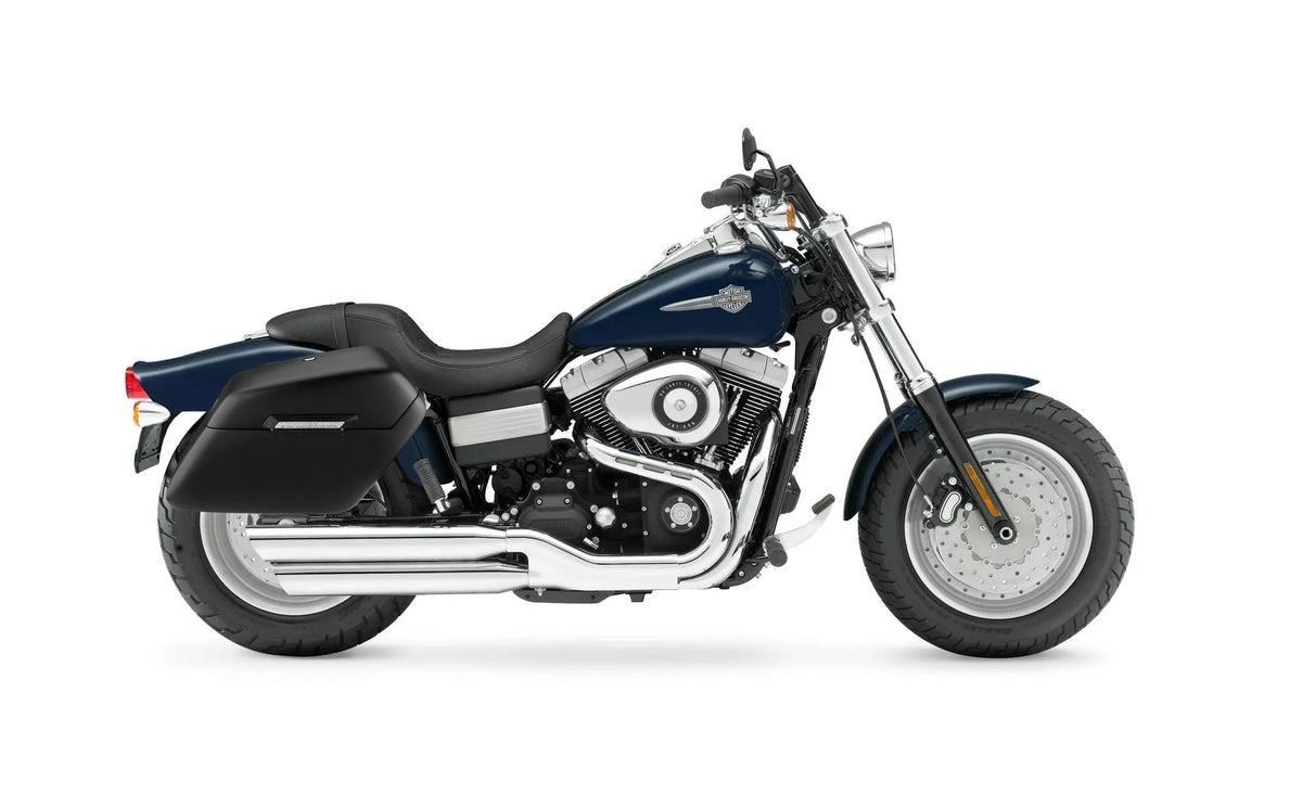 38L - Baldur XL Shock Cut-Out Matte Hard Saddlebags for Harley Dyna Fat Bob FXDF/SE Bag on Bike @expand