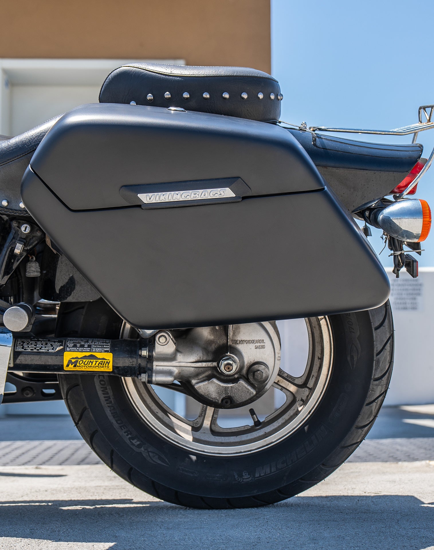 38L - Baldur XL Shock Cut-Out Honda Shadow 1100 Spirit Matte Hard Saddlebags v2