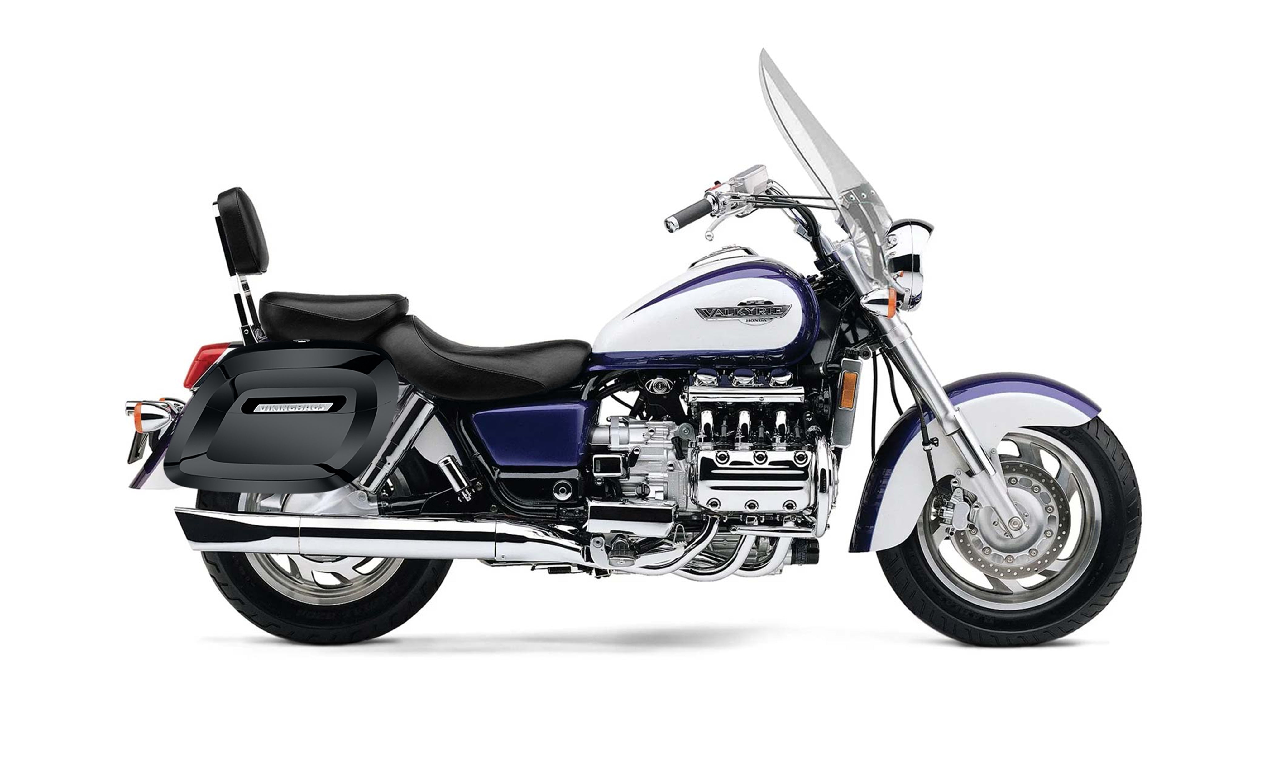 40L - Lamellar Raven XL Honda Valkyrie 1500 Tourer Painted Hard Saddlebags Bag on Bike @expand