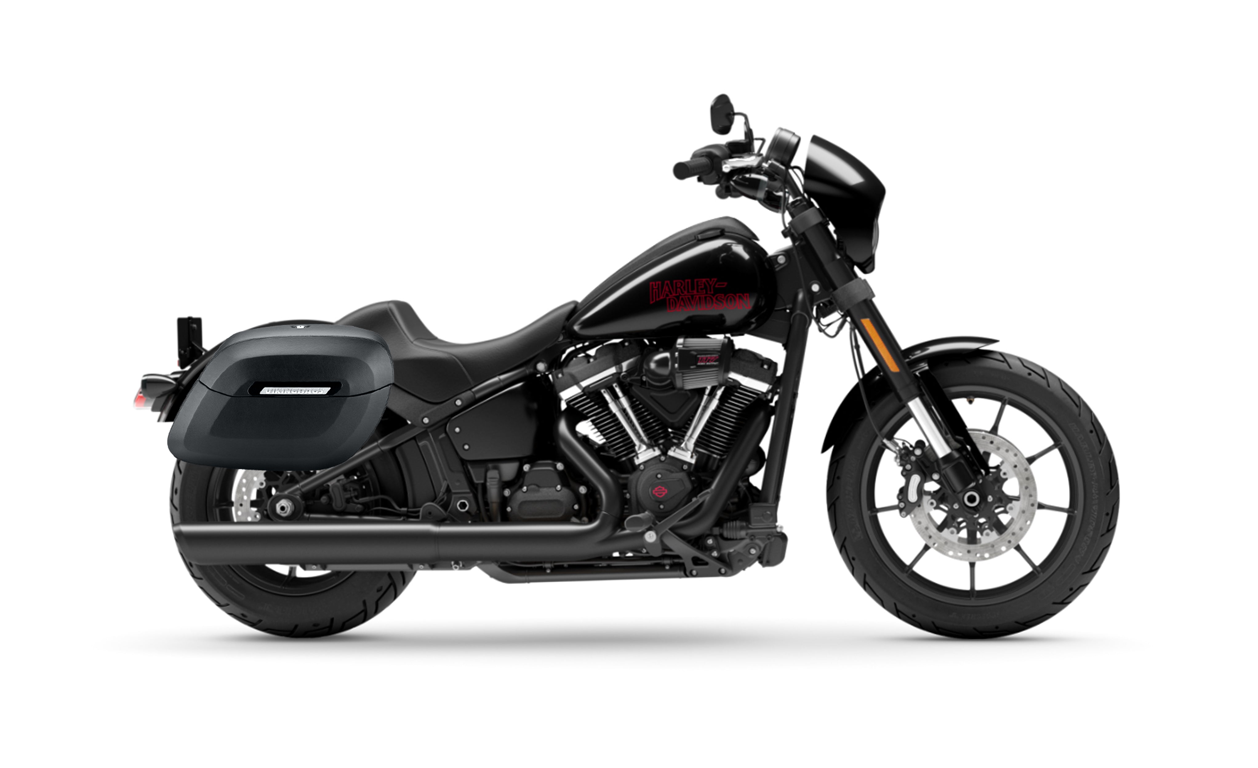 40L - Lamellar Raven XL Matte Hard Saddlebags For 2025+ Harley Softail Low Rider S FXLRS Bag on Bike @expand