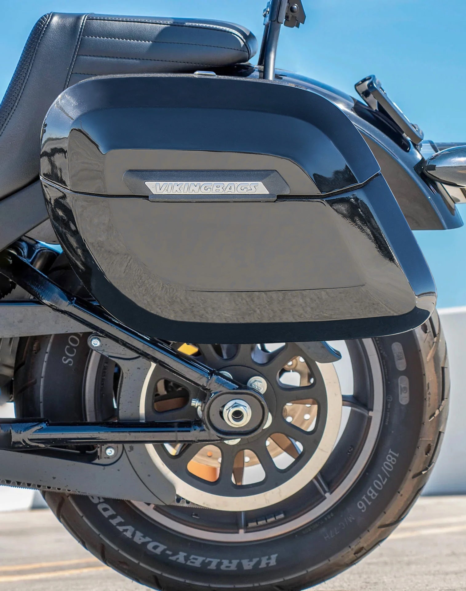 40L - Lamellar Raven XL Painted Hard Saddlebags For 2025+ Harley Softail Low Rider S FXLRS Vertical Lifestyle 