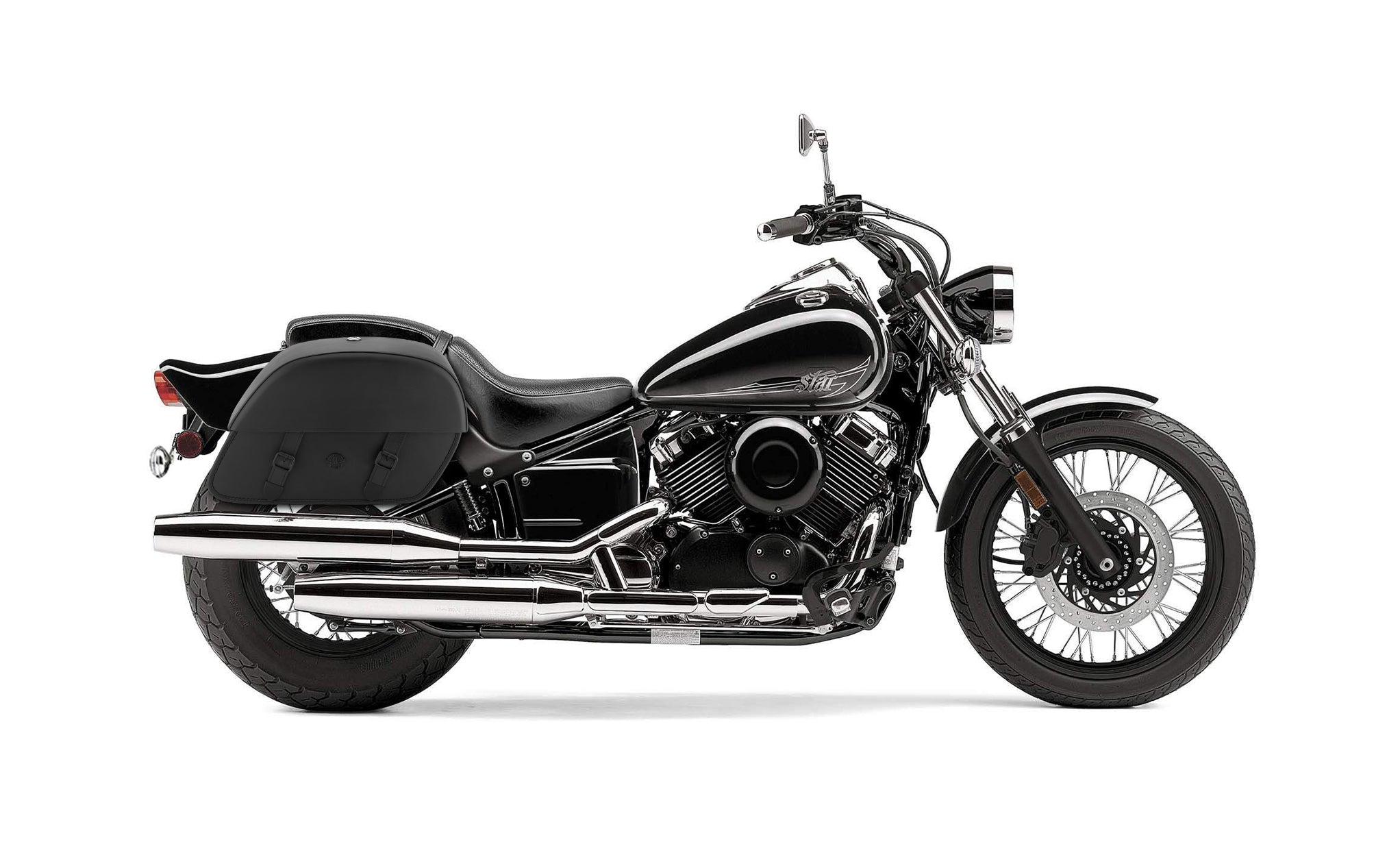28L - Baelor Medium Yamaha V Star 650 Custom XVS65T Motorcycle Saddlebags @expand