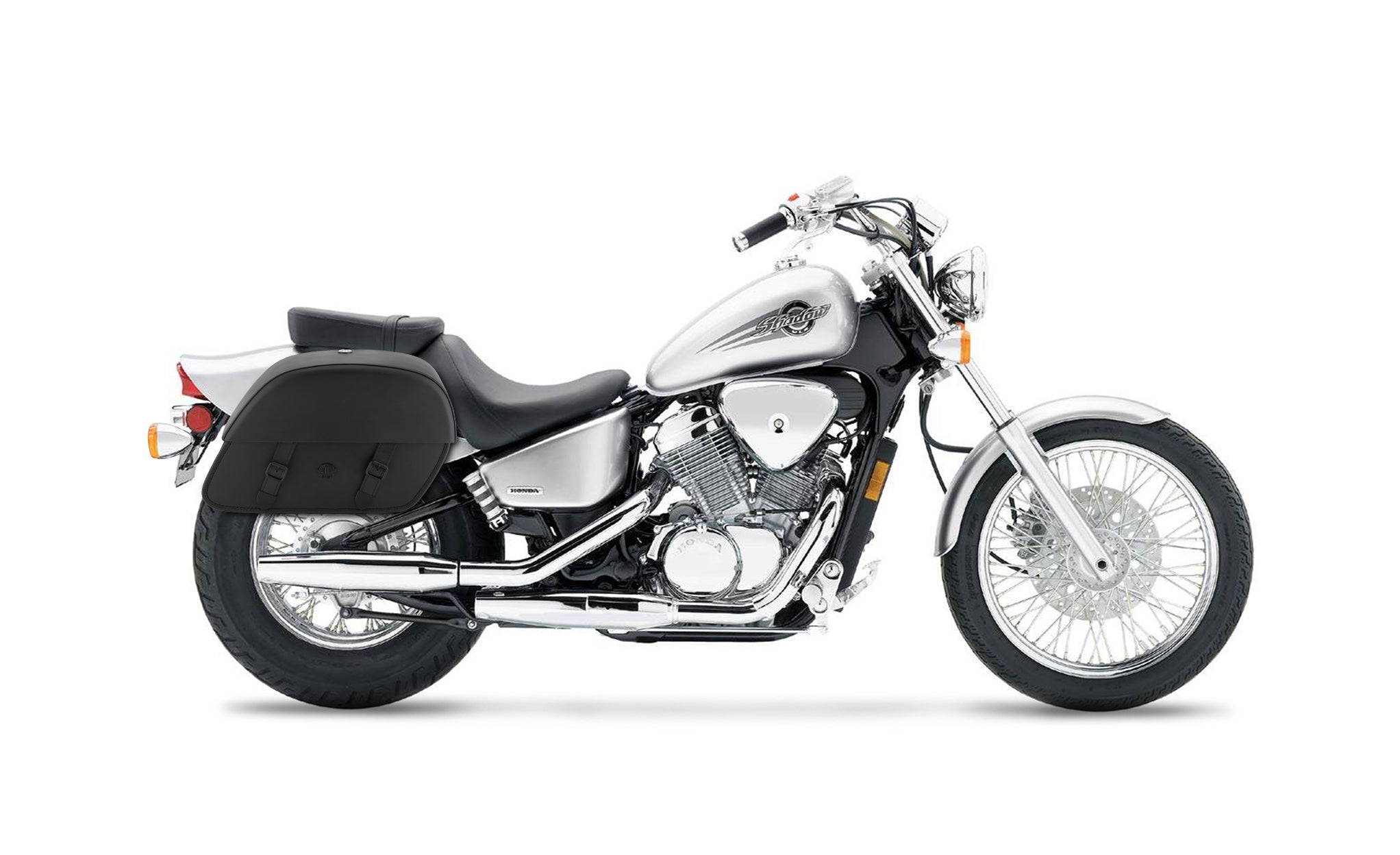28L - Baelor Medium Shadow 600 VLX Motorcycle Saddlebags @expand