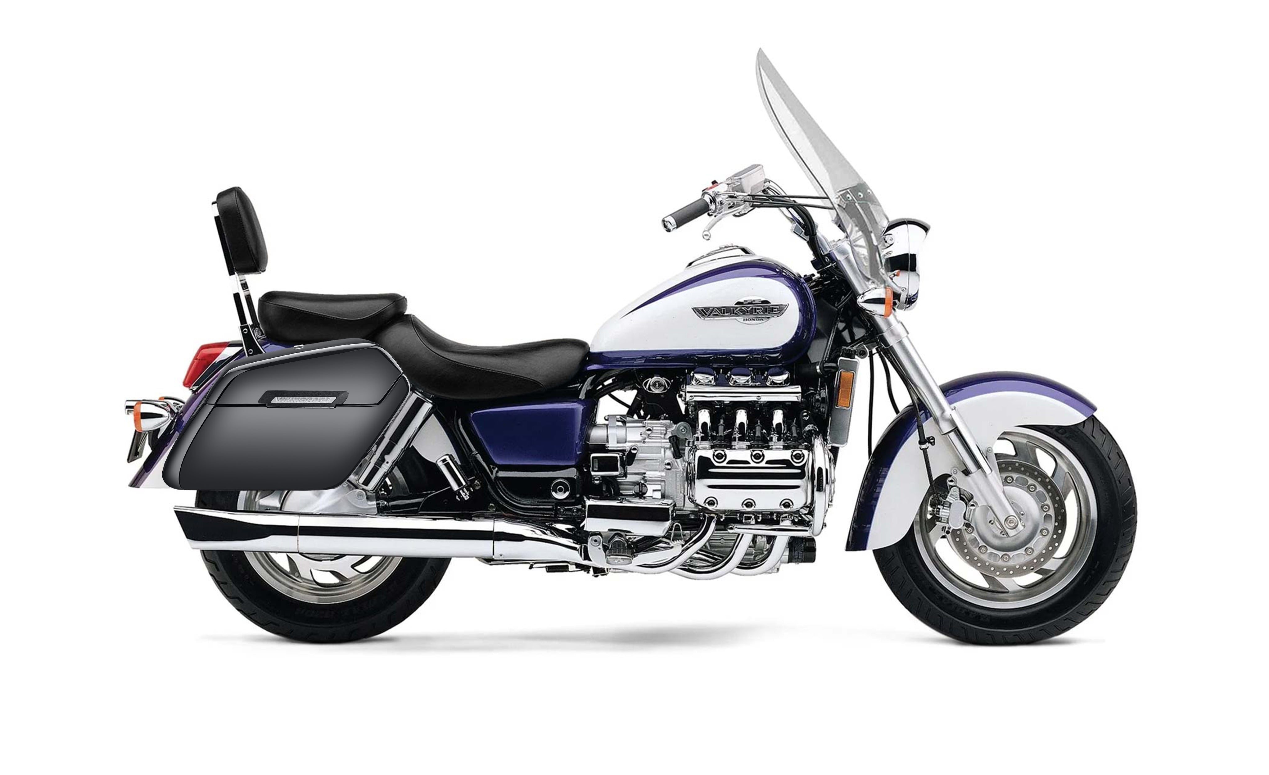 42L - Baldur XL Honda Valkyrie 1500 Tourer Painted Hard Saddlebags Bag on Bike @expand