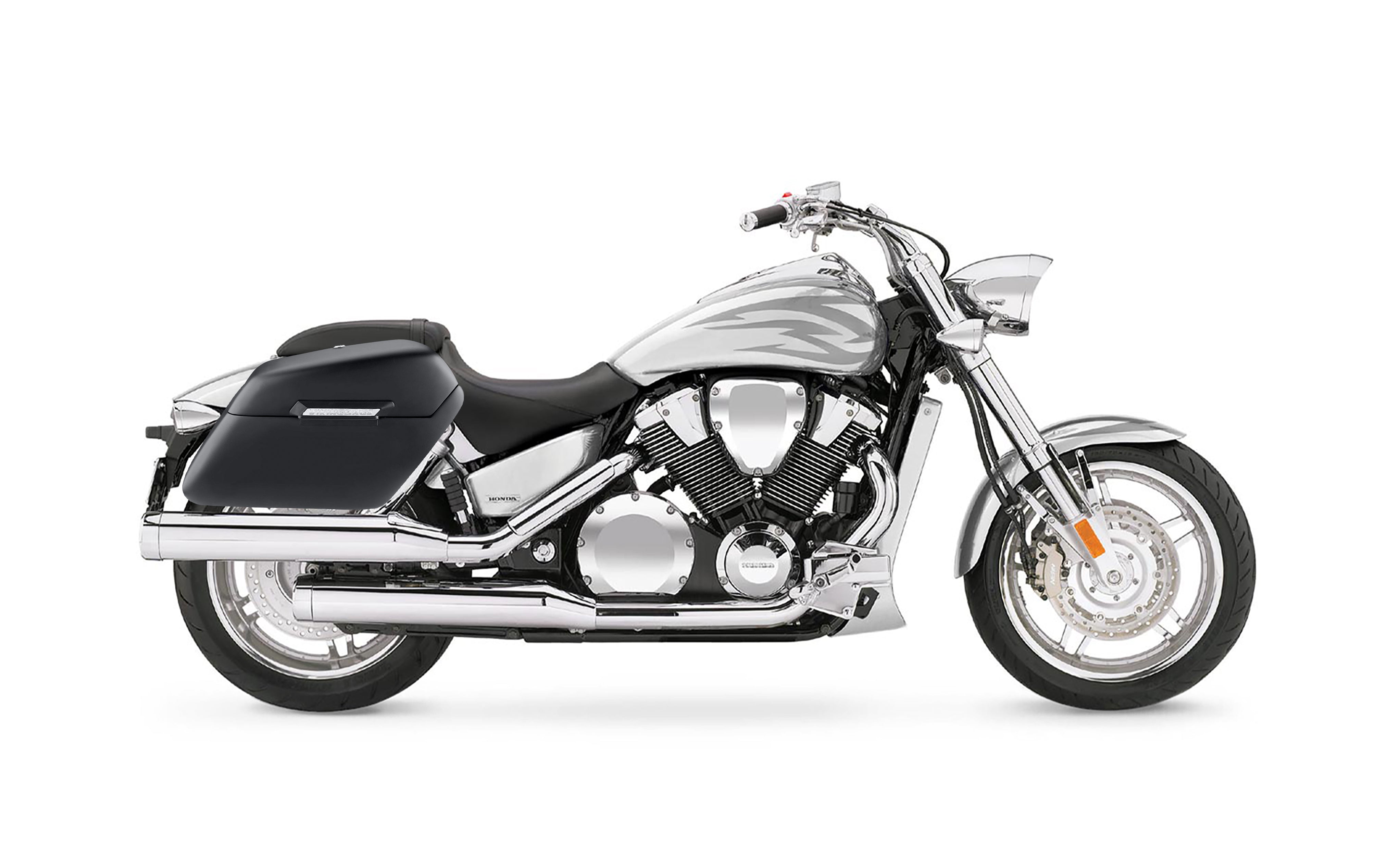 42L - Baldur XL Honda VTX 1800 F Matte Hard Saddlebags Bag on Bike @expand