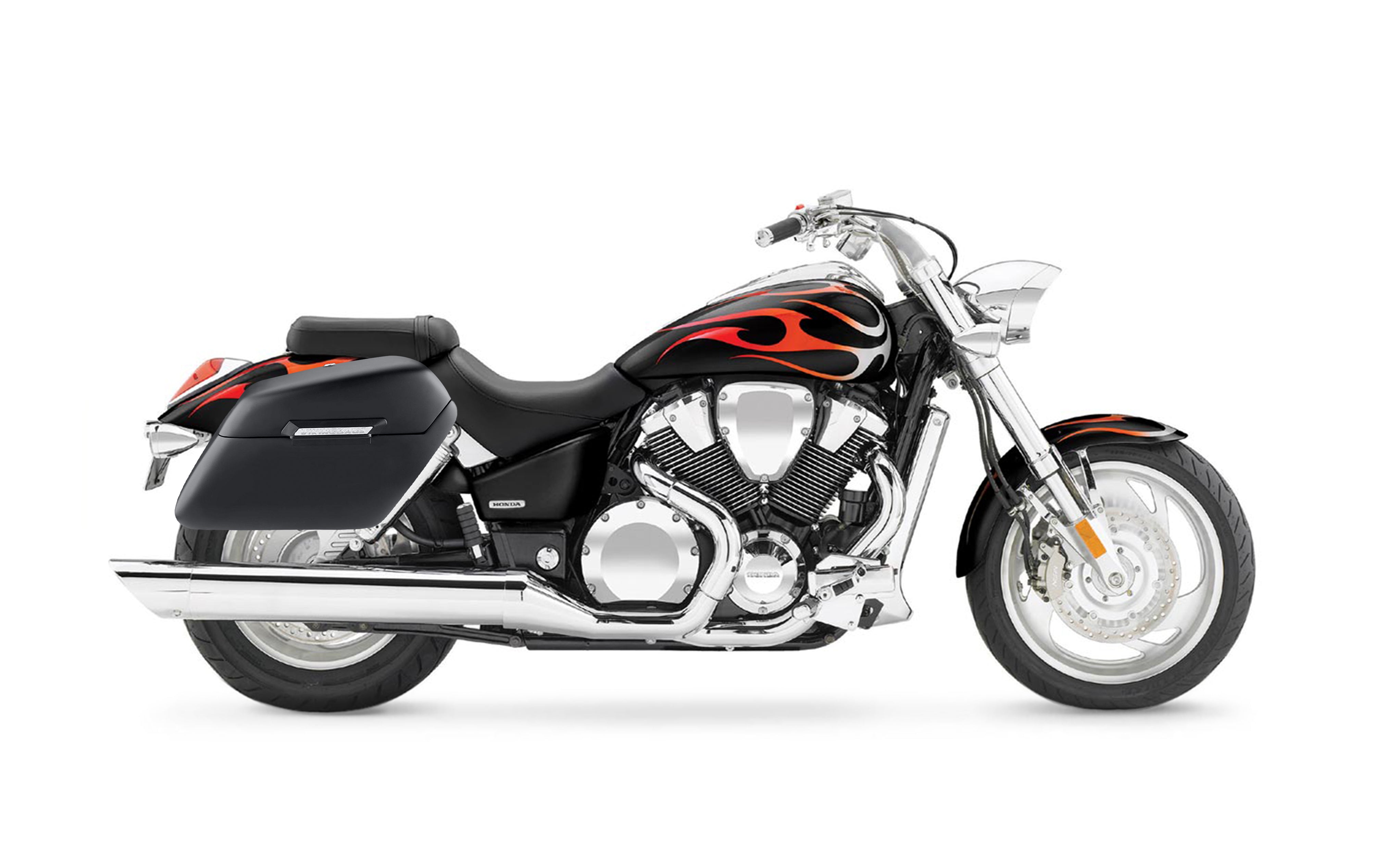 42L - Baldur XL Honda VTX 1800 C Matte Hard Saddlebags Bag on Bike @expand