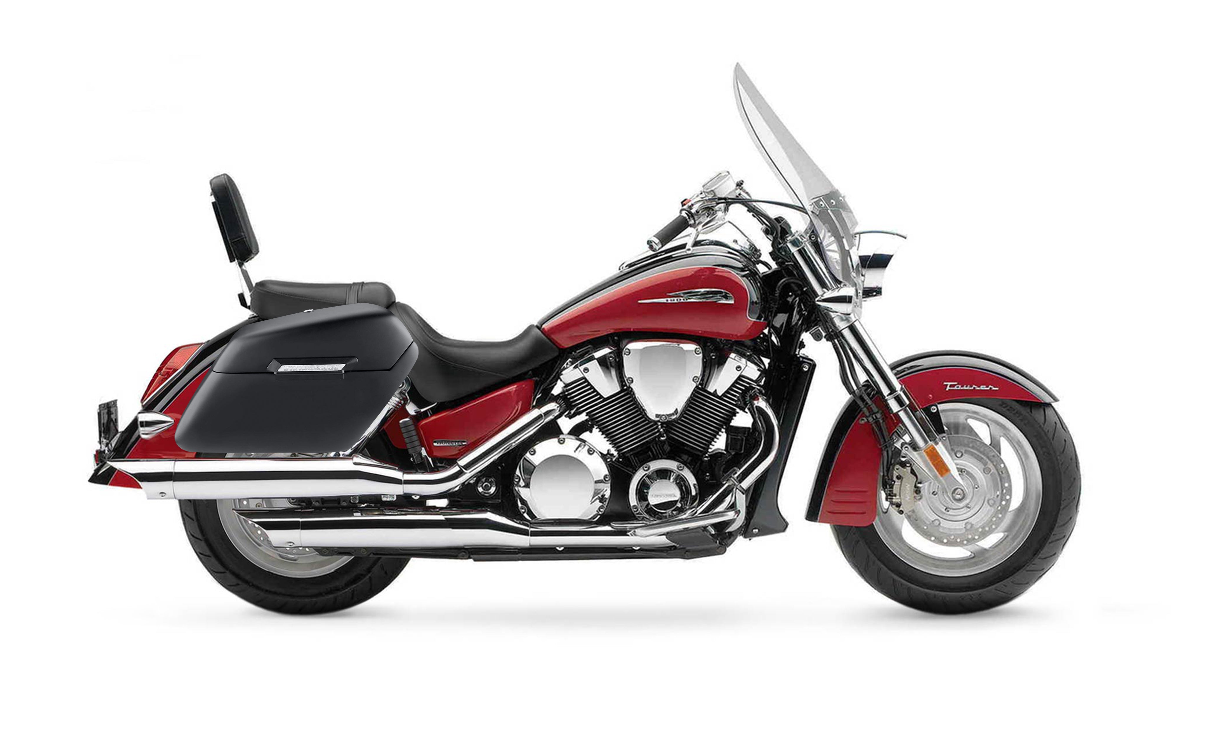 42L - Baldur XL Honda VTX 1800 T (Tourer) Matte Hard Saddlebags Bag on Bike @expand