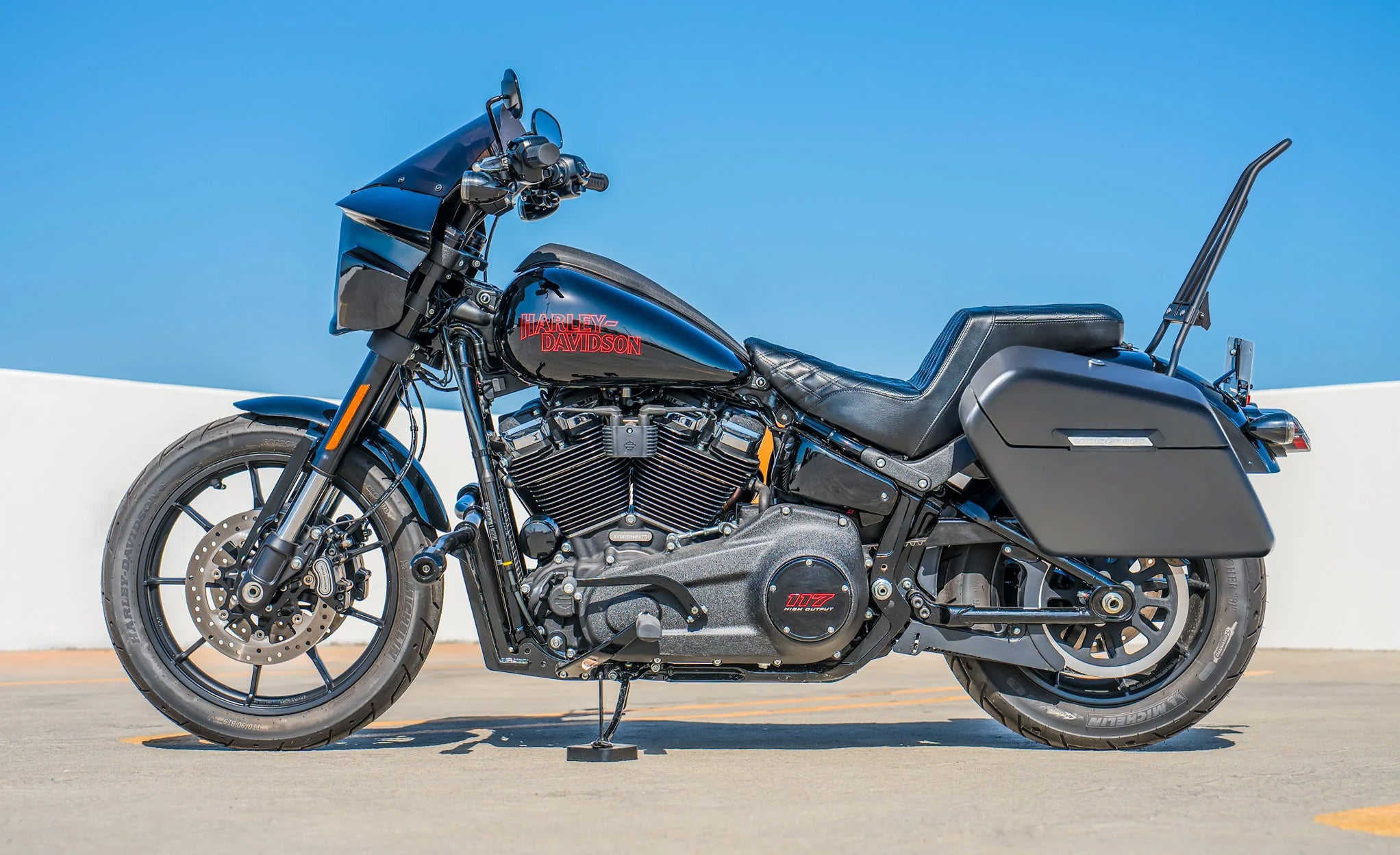 42L - Baldur XL Matte Hard Saddlebags For 2025+ Harley Softail Low Rider S FXLRS Lifestyle @expand