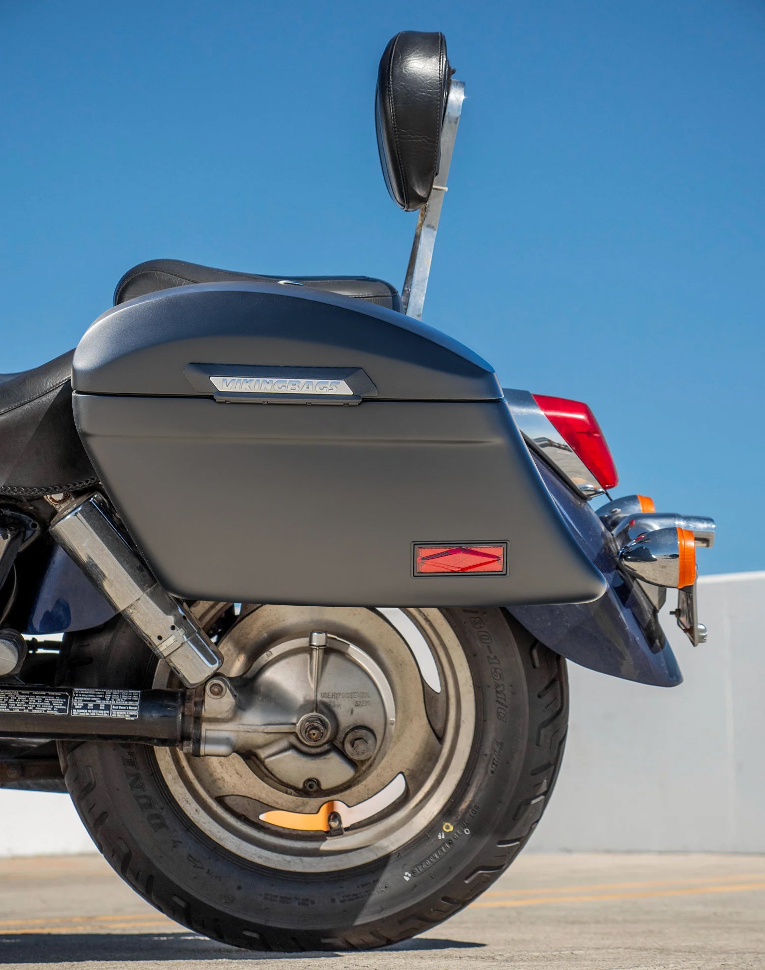 44L - Lamellar Stallion XL Honda Shadow 1100 Sabre Matte Hard Saddlebags Lifestyle