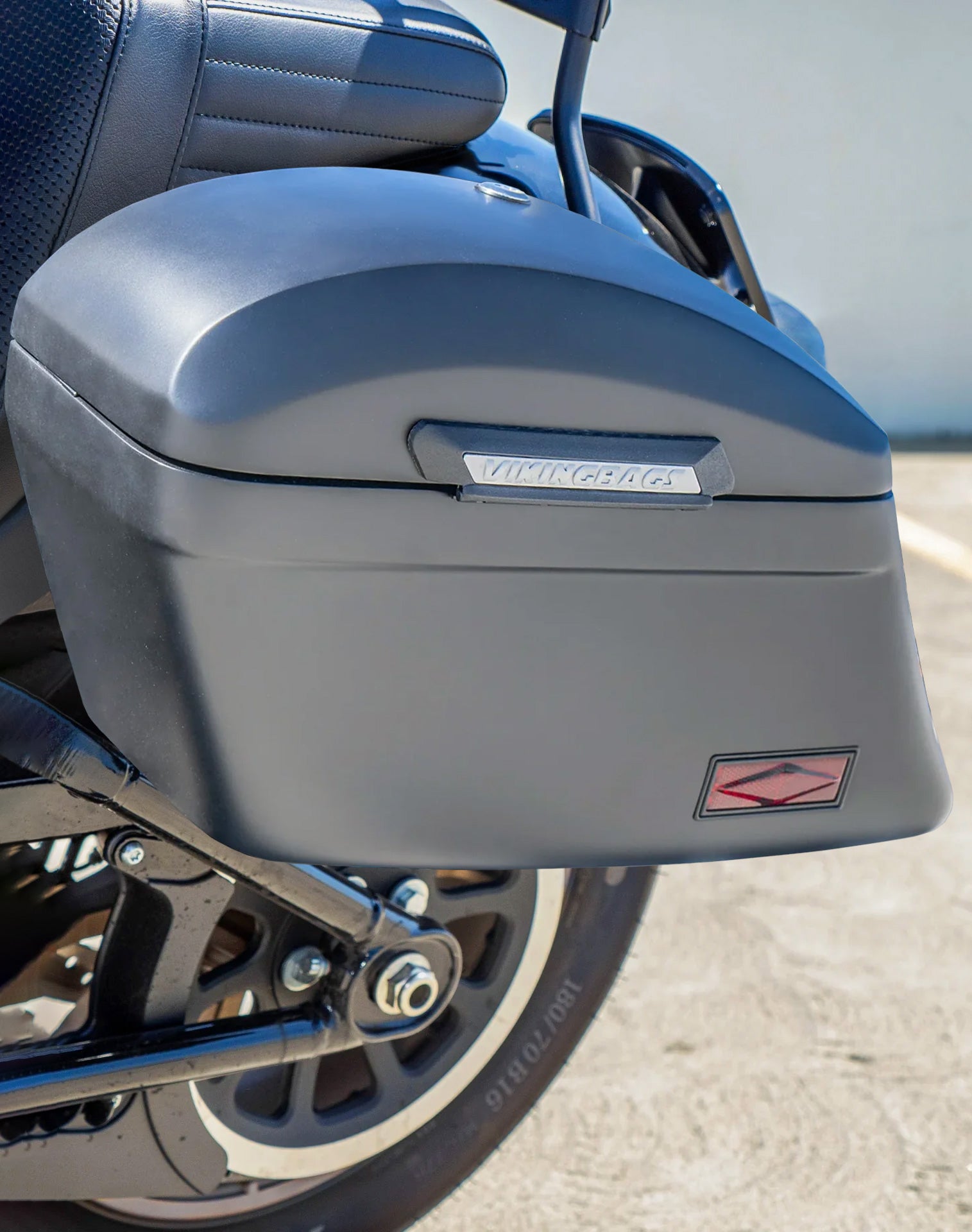 44L - Lamellar Stallion XL Matte Hard Saddlebags For 2025+ Harley Softail Low Rider S FXLRS Vertical Lifestyle 