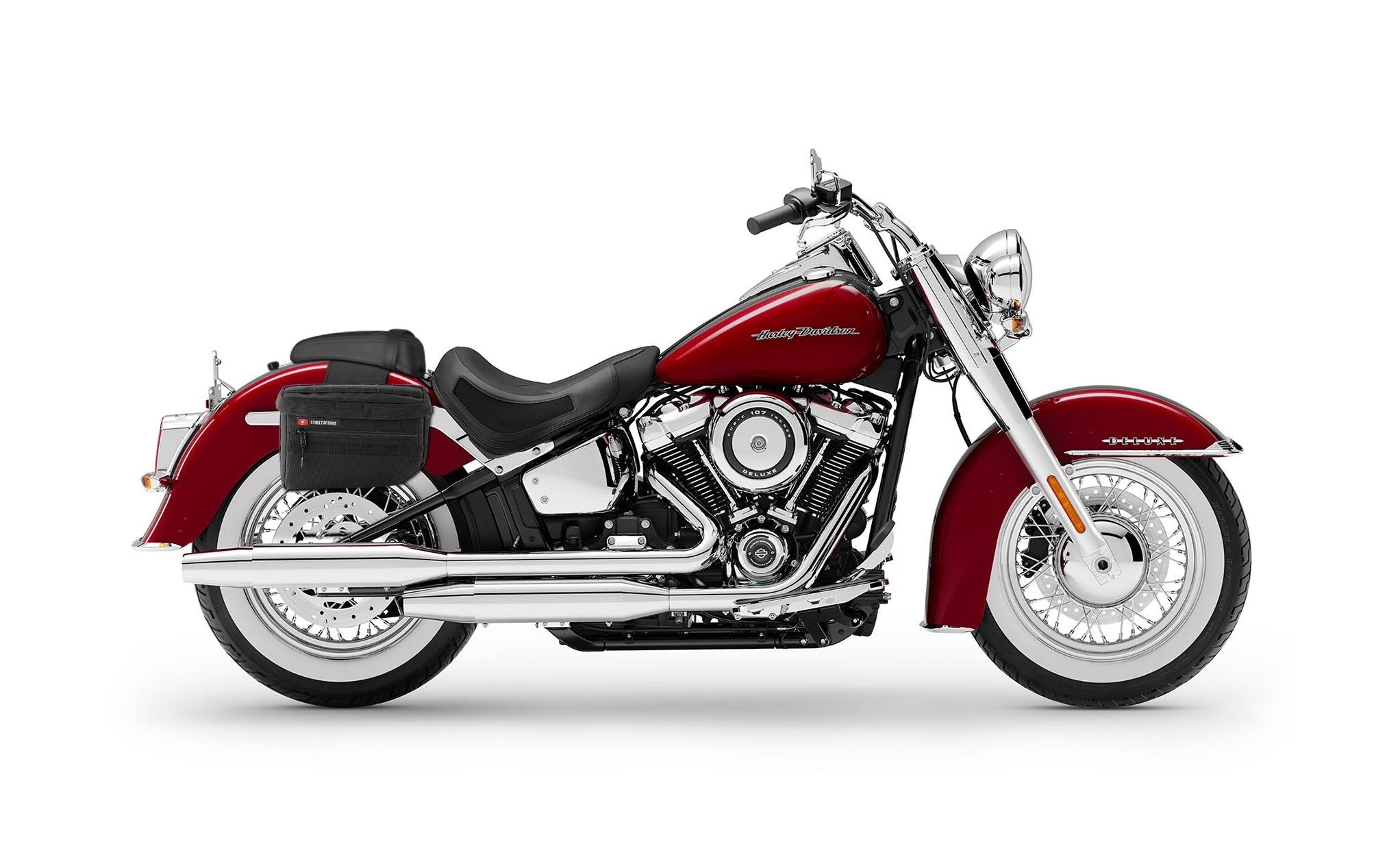 Viking Patriot Large Motorcycle Throw Over Saddlebags For Harley Softail Deluxe Flstn I on Bike Photo @expand