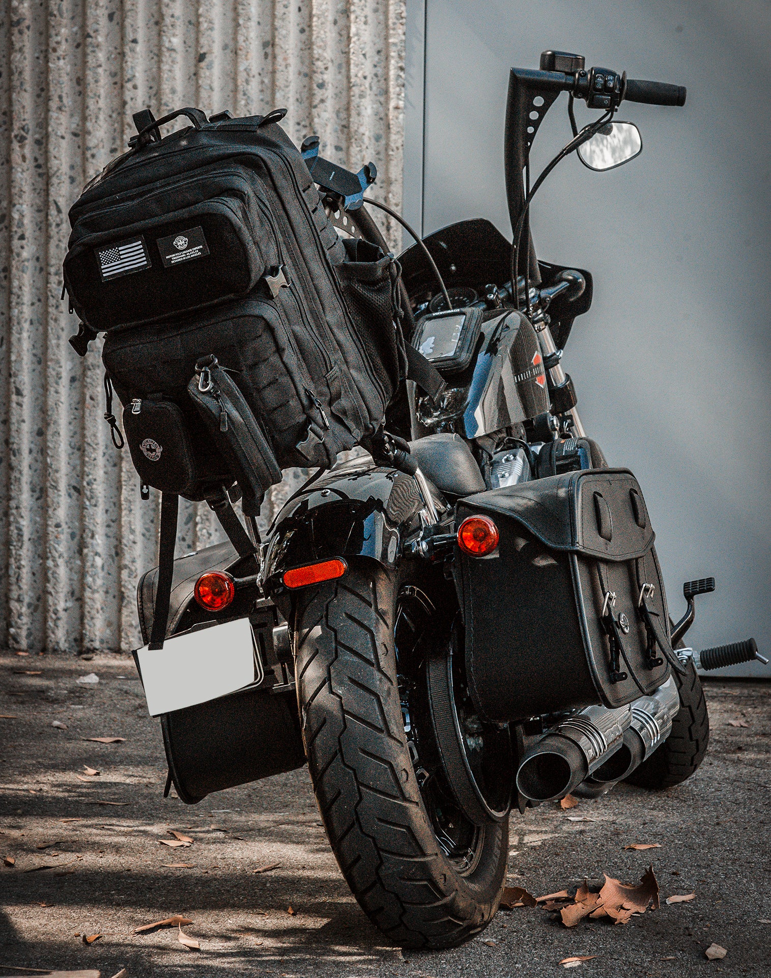 45L - Tactical XL Motorcycle Sissy Bar Backpack for Harley Davidson