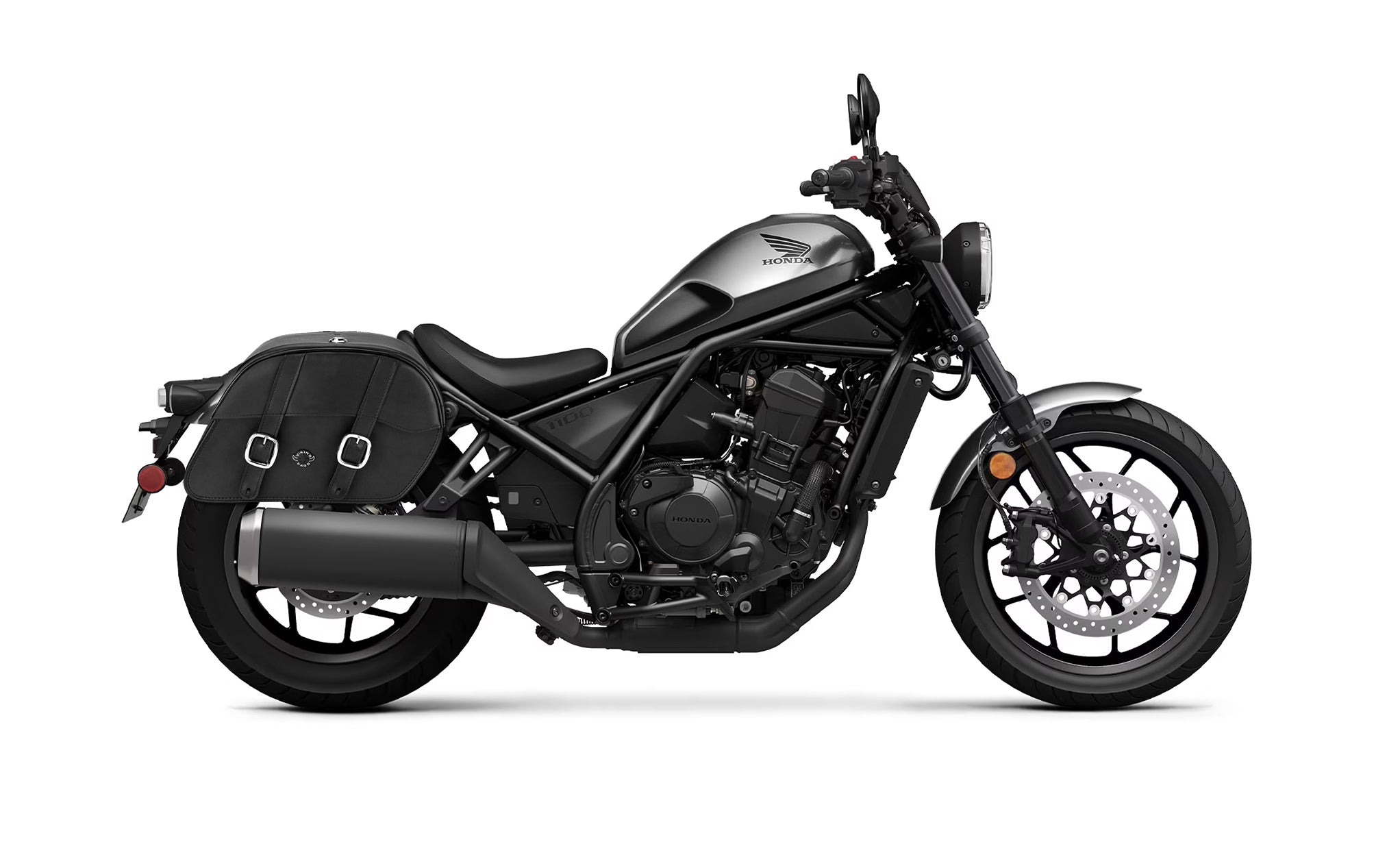 Viking Skarner Large Honda Rebel 500 Abs Shock Cut Out Leather Motorcycle Saddlebags @expand