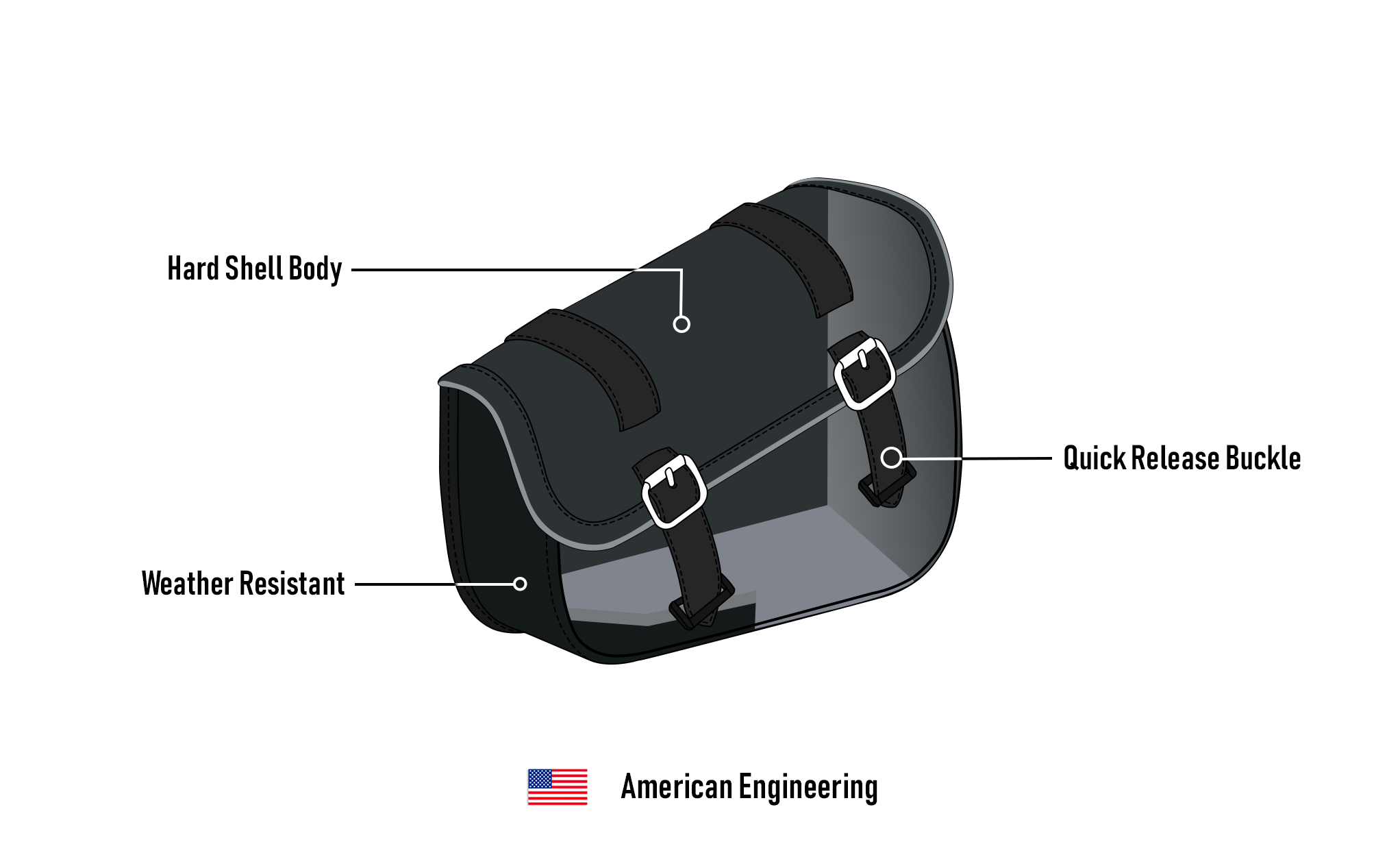 7L - Ronin Harley Sportster S (RH1250S) Motorcycle Swing Arm Bag American Engineering @expand