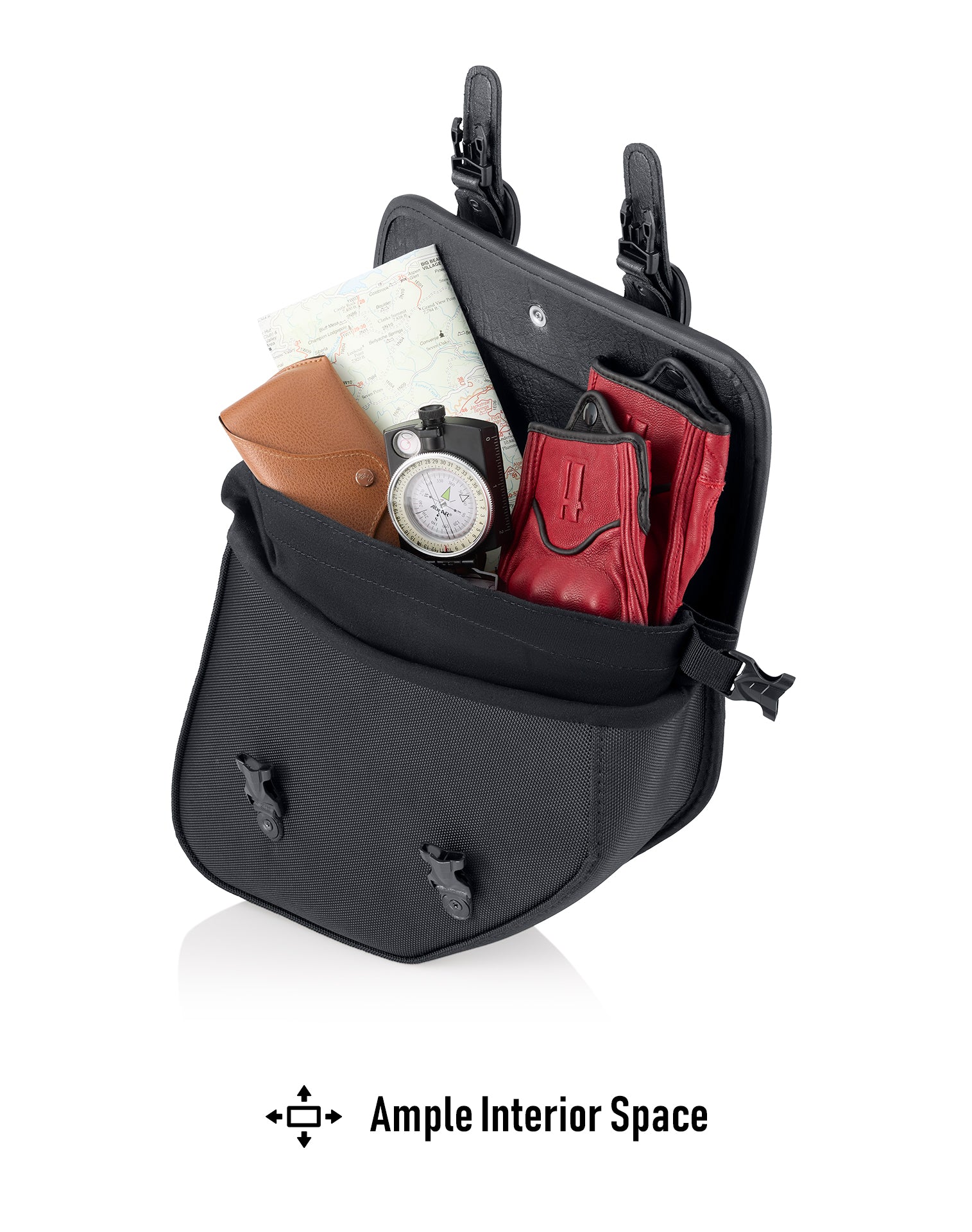 8L - Hawk Small Leather Saddlebags for Harley Dyna Low Rider FXDL/I Ample Interior Space