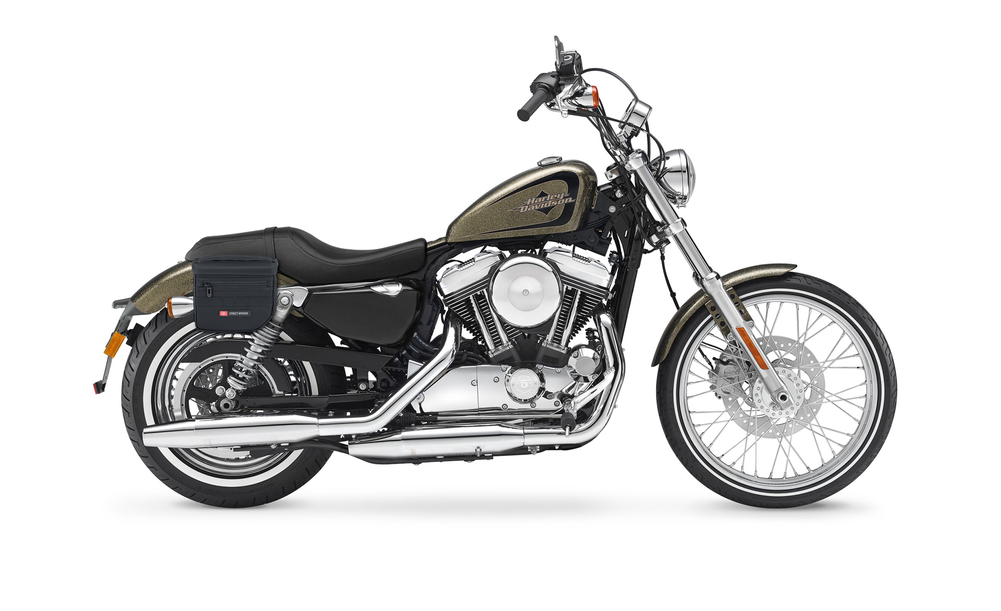 8L - Patriot XS Throw Over Saddlebags for Harley Sportster 72 XL1200V Bag on Bike @expand