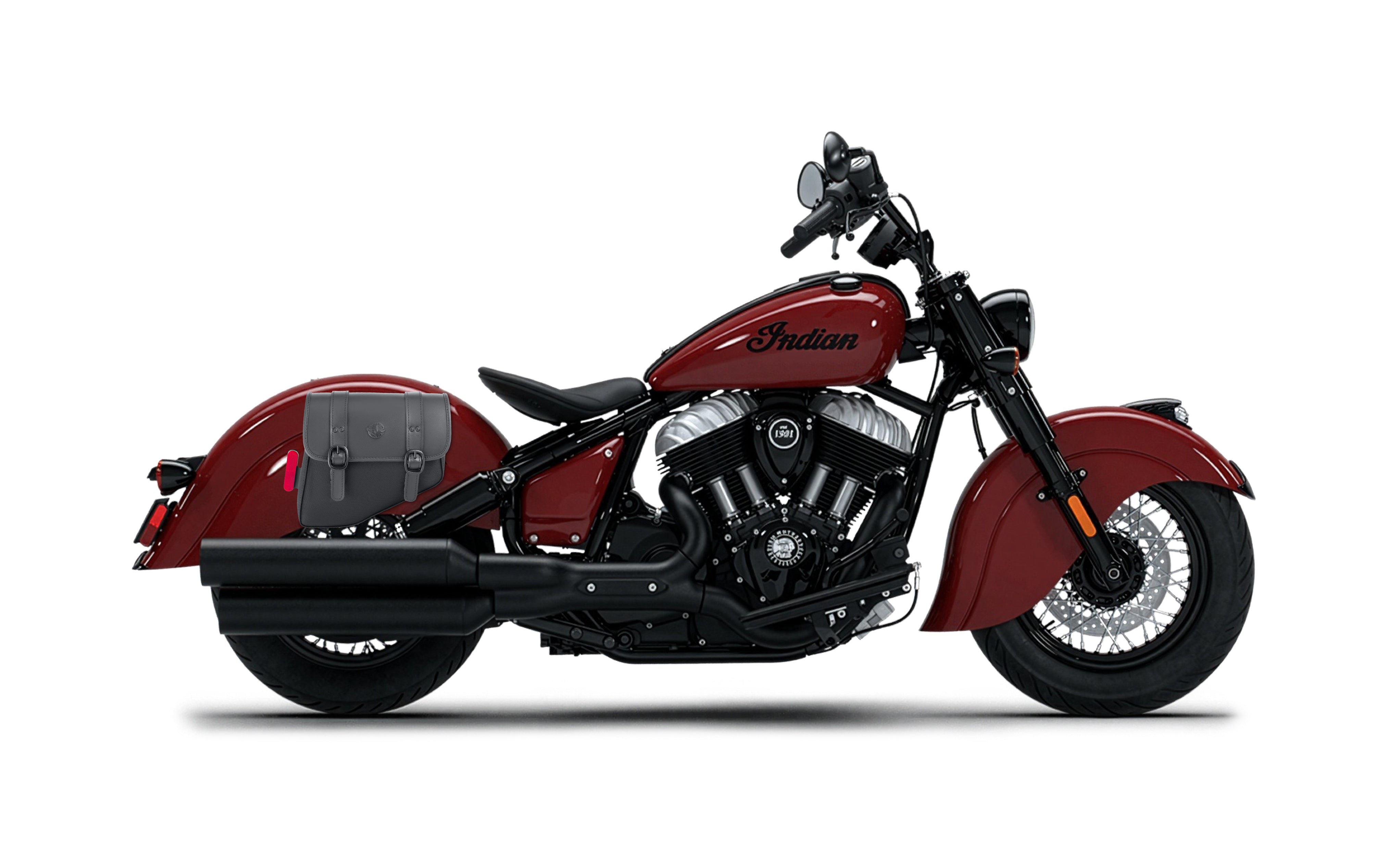 8L - Pony Small 2026 Indian Chief Vintage Leather Motorcycle Saddlebags Bag on Bike @expand