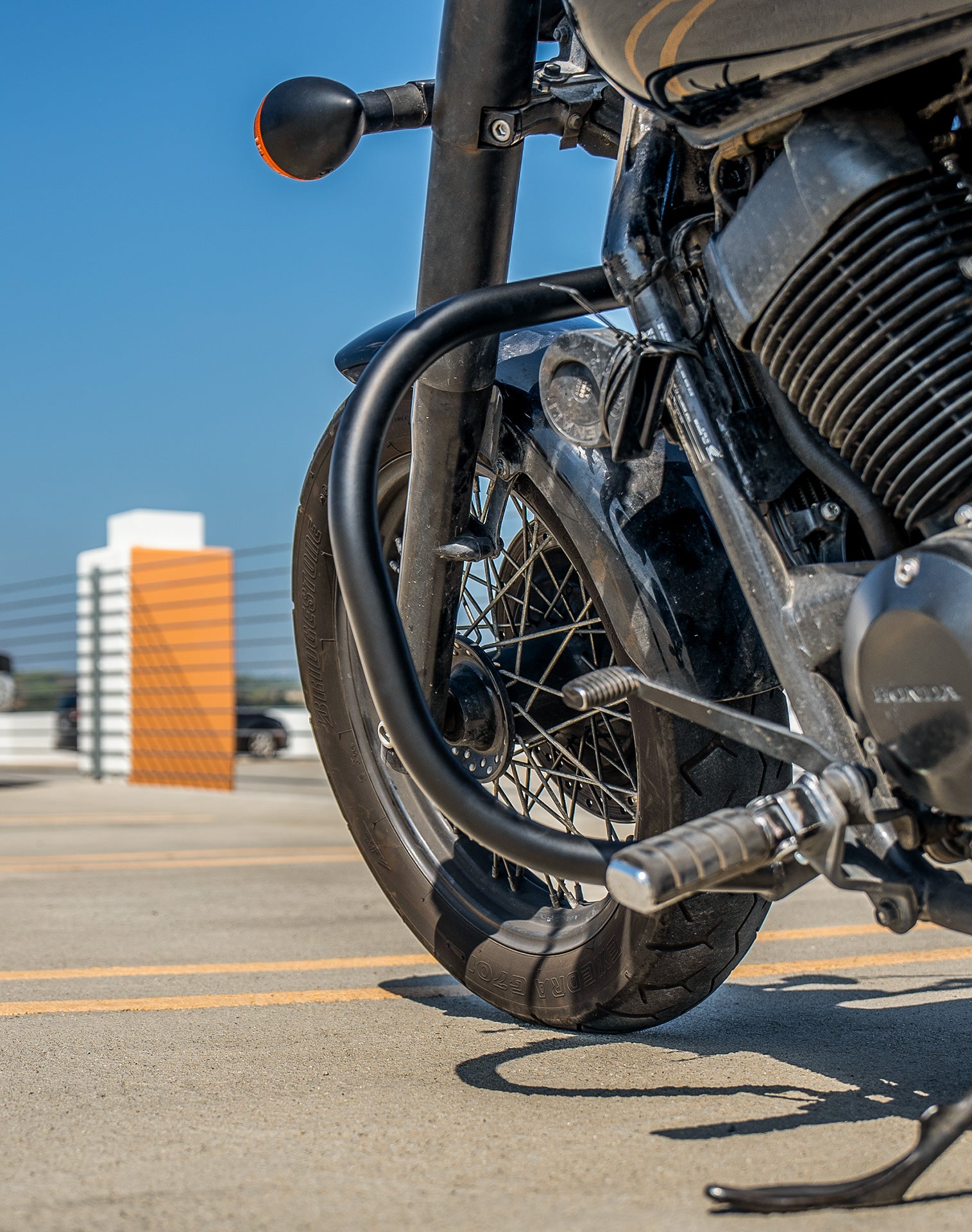 Viking Valguard Honda 750 Shadow Phantom Crash Bar/Engine Guard Matte Black Lifestyle 4