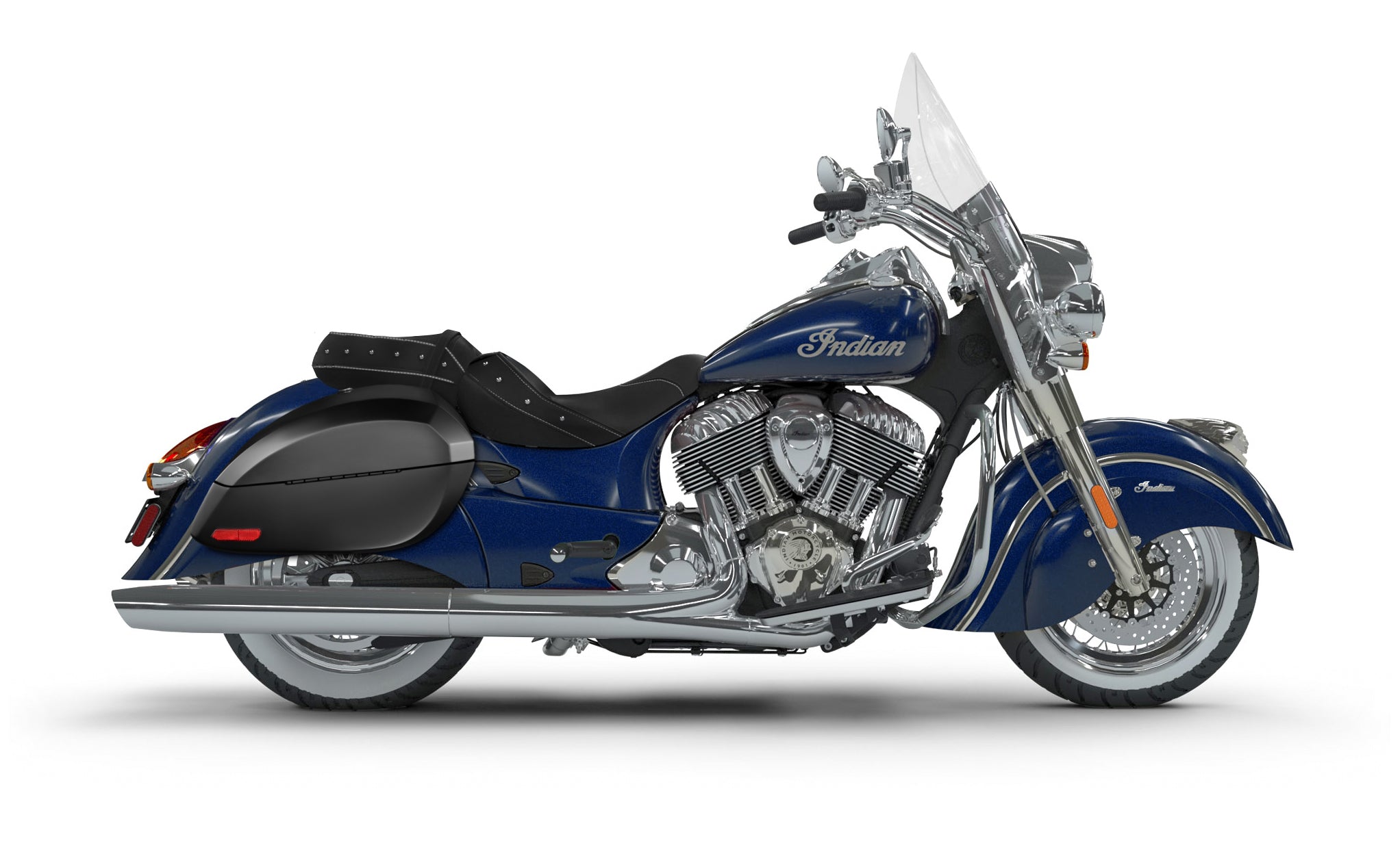 Viking Phantom Large Indian Chief Vintage Matte Motorcycle Hard Saddlebags Engineering Excellence with Bag on Bike @expand