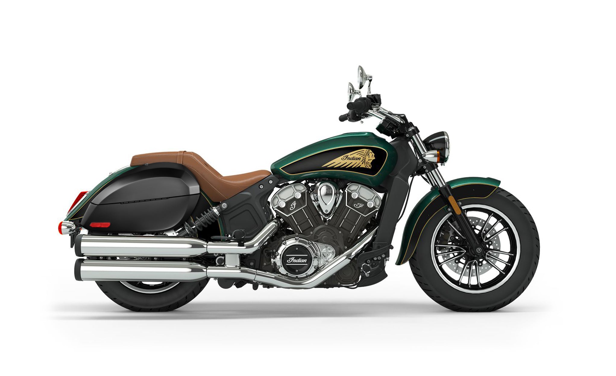 Viking Phantom Large Indian Scout Matte Motorcycle Hard Saddlebags Engineering Excellence with Bag on Bike @expand
