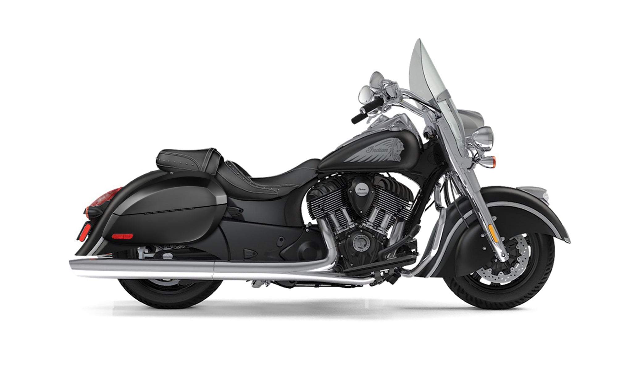 Viking Phantom Large Indian Springfield Matte Motorcycle Hard Saddlebags Engineering Excellence with Bag on Bike @expand