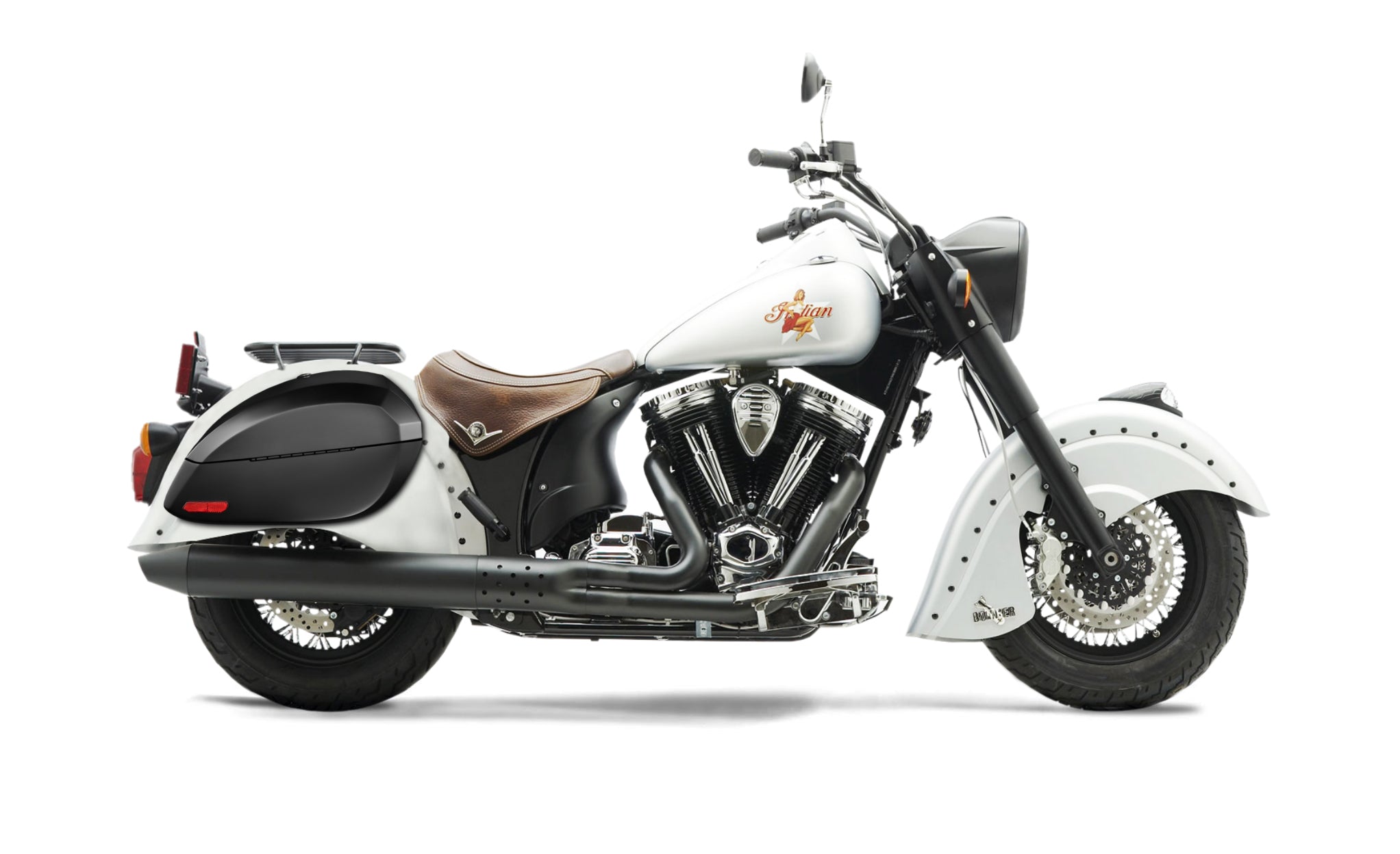 Viking Phantom Large Indian Chief Bomber Matte Motorcycle Hard Saddlebags Engineering Excellence with Bag on Bike @expand