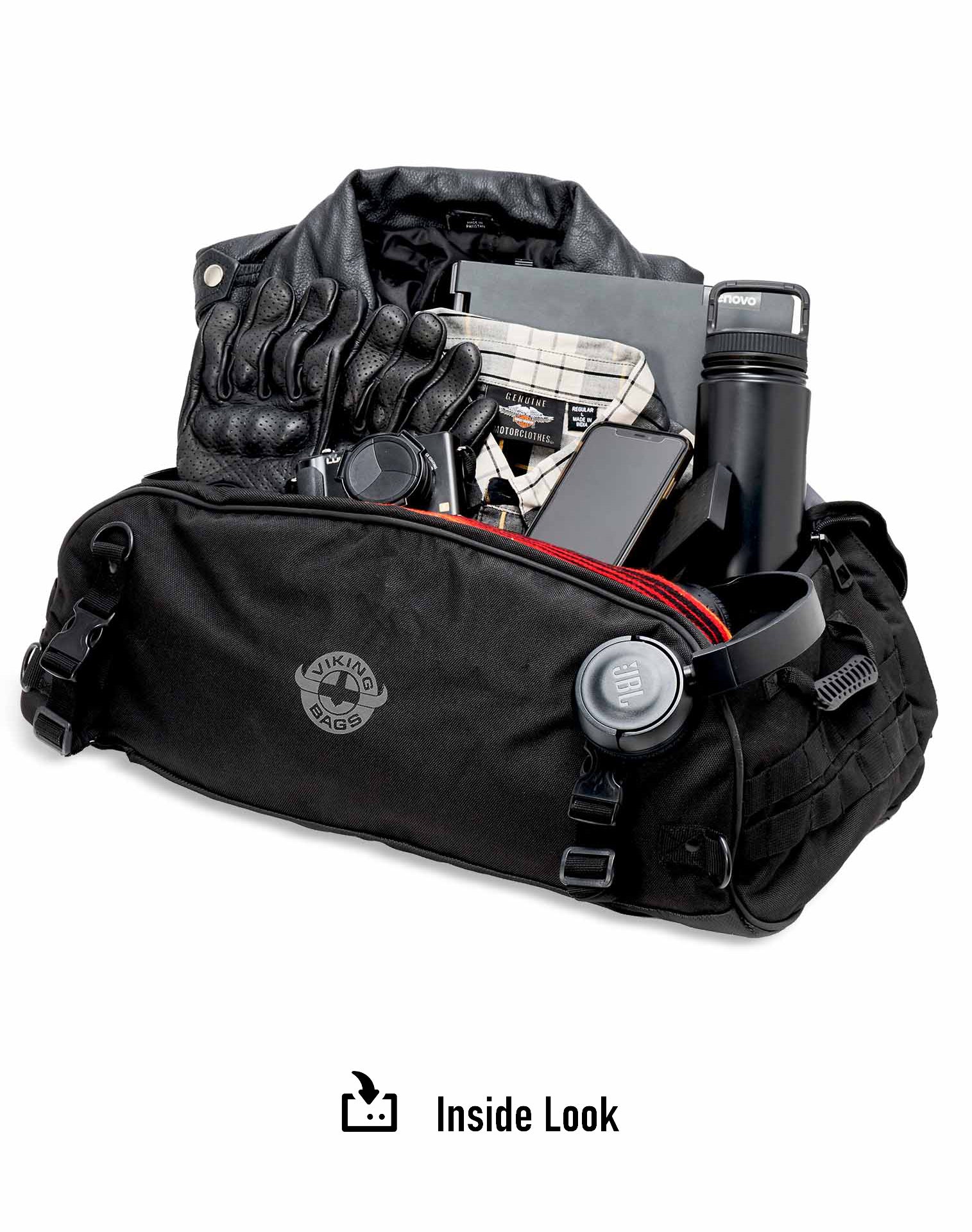 42L - Voyage Collapsible XL Motorcycle Luggage Rack Bag for Harley Davidson