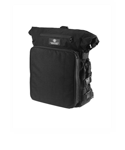 Motorcycle Sissy Bar Bag-1 Large Bag and 1-Small Bag-Black Leather-Universal Fit
