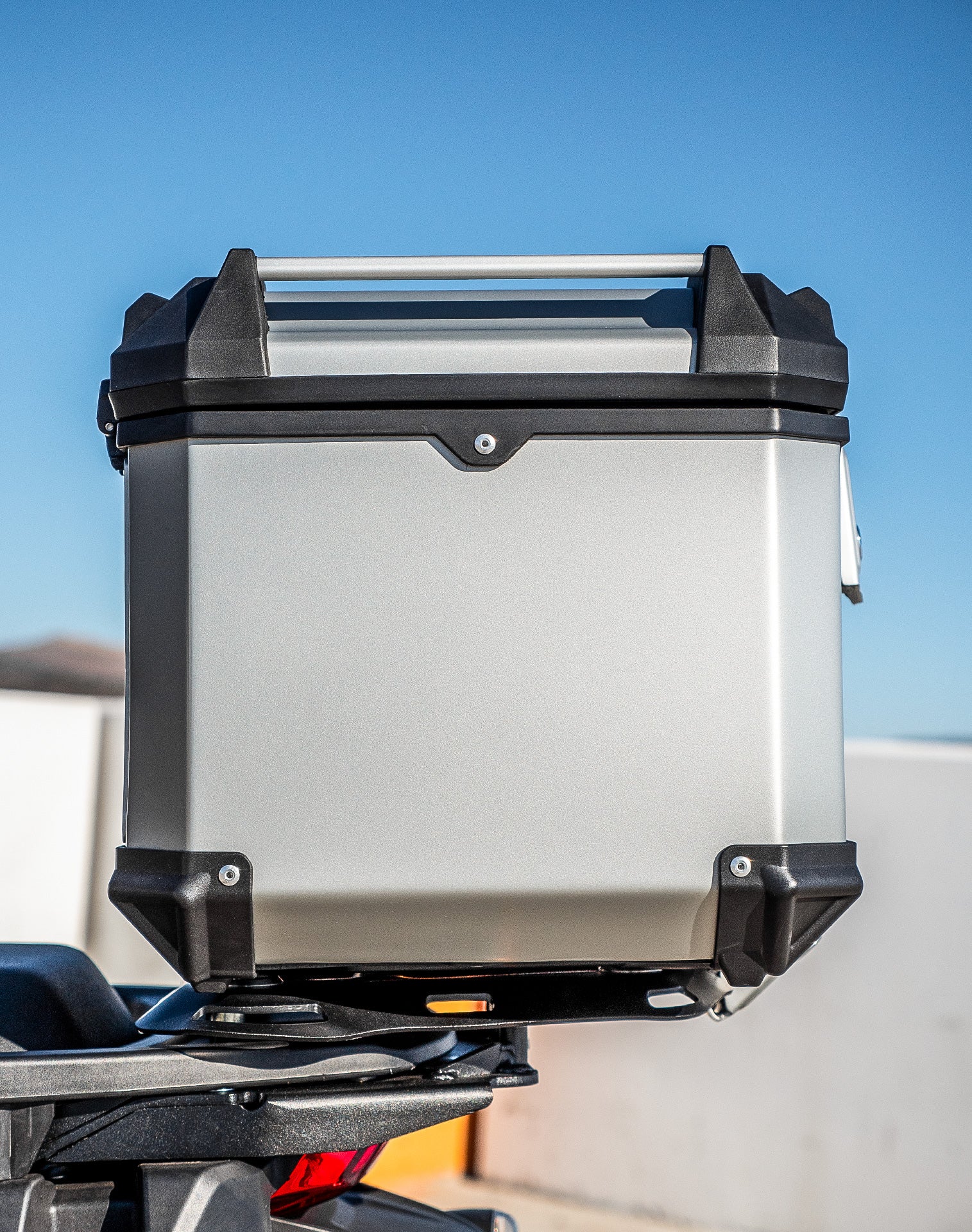 38L - Apex XL Harley Pan America RA1250/S Aluminum Top Case Silver Lifestyle Image